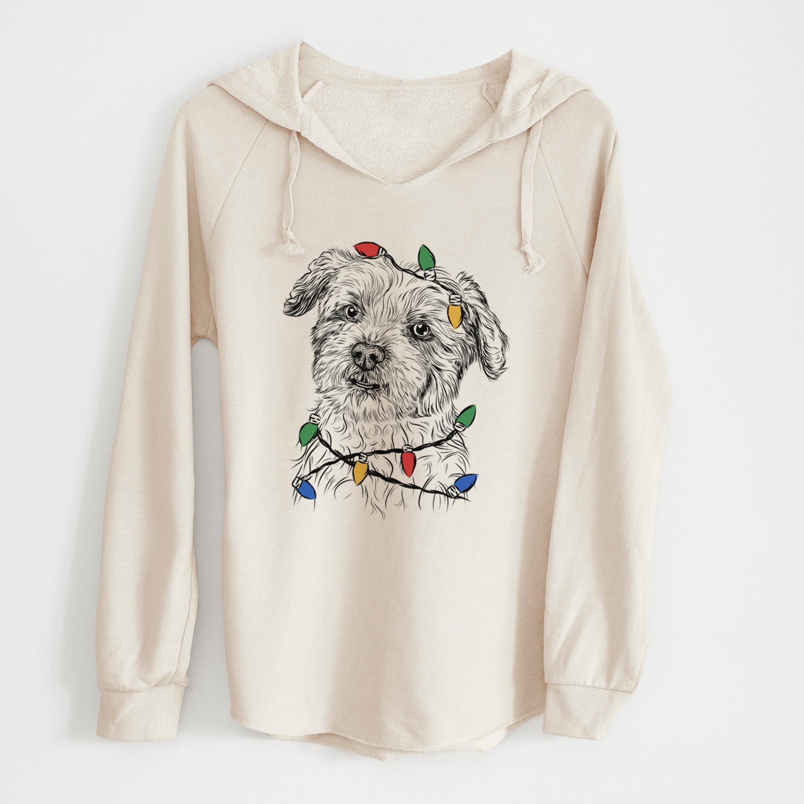 Christmas Lights Roxie the Schnauzer Shih Tzu Mix - Cali Wave Hooded Sweatshirt
