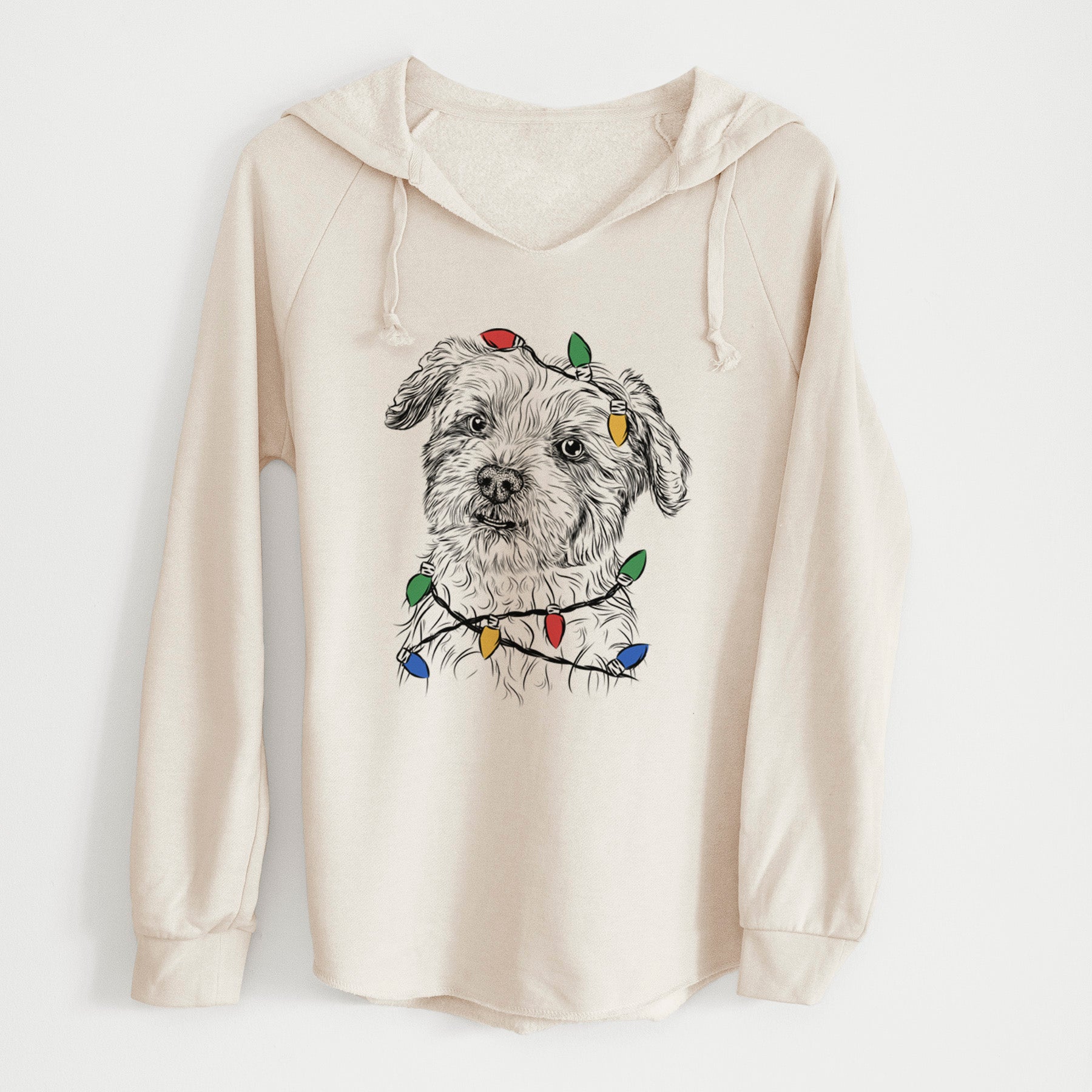 Christmas Lights Roxie the Schnauzer Shih Tzu Mix - Cali Wave Hooded Sweatshirt