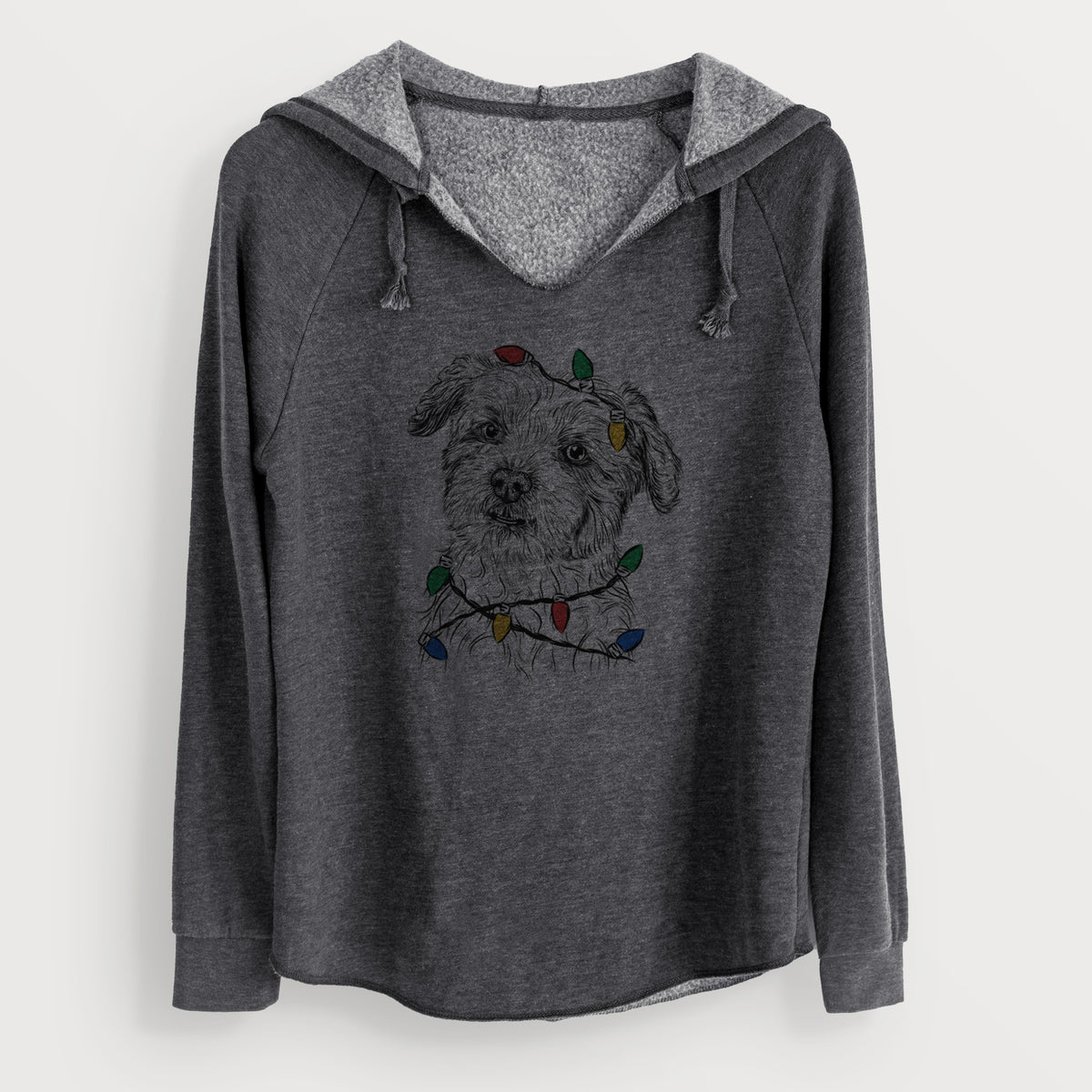 Christmas Lights Roxie the Schnauzer Shih Tzu Mix - Cali Wave Hooded Sweatshirt