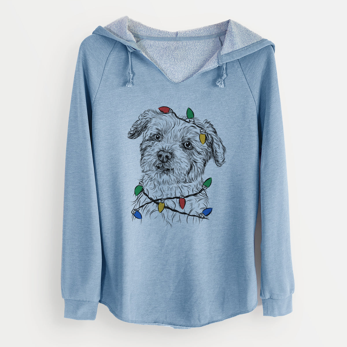 Christmas Lights Roxie the Schnauzer Shih Tzu Mix - Cali Wave Hooded Sweatshirt