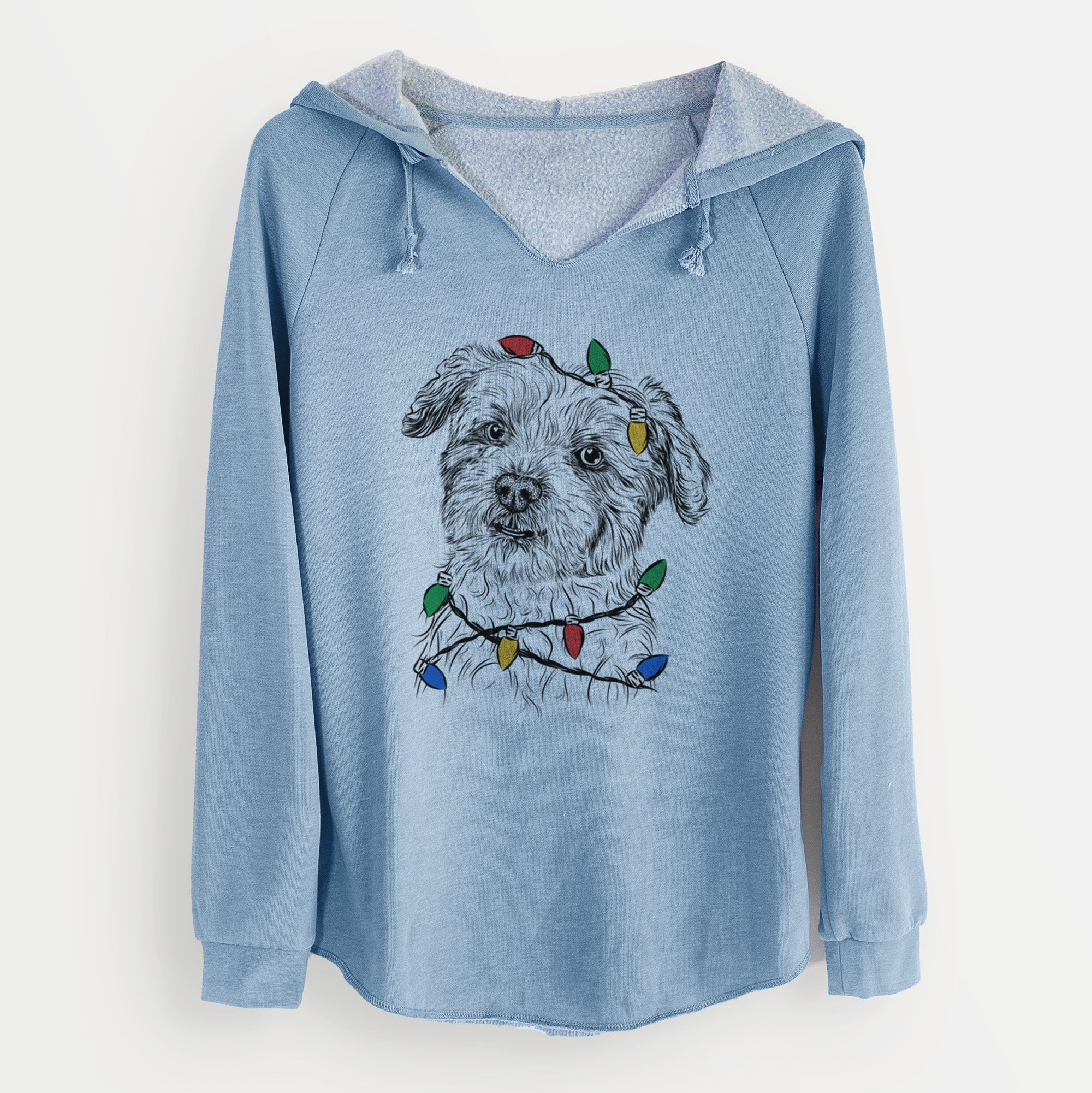Christmas Lights Roxie the Schnauzer Shih Tzu Mix - Cali Wave Hooded Sweatshirt