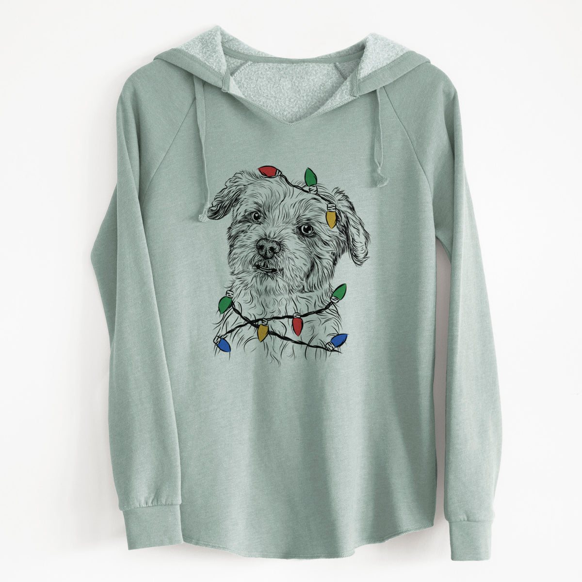 Christmas Lights Roxie the Schnauzer Shih Tzu Mix - Cali Wave Hooded Sweatshirt
