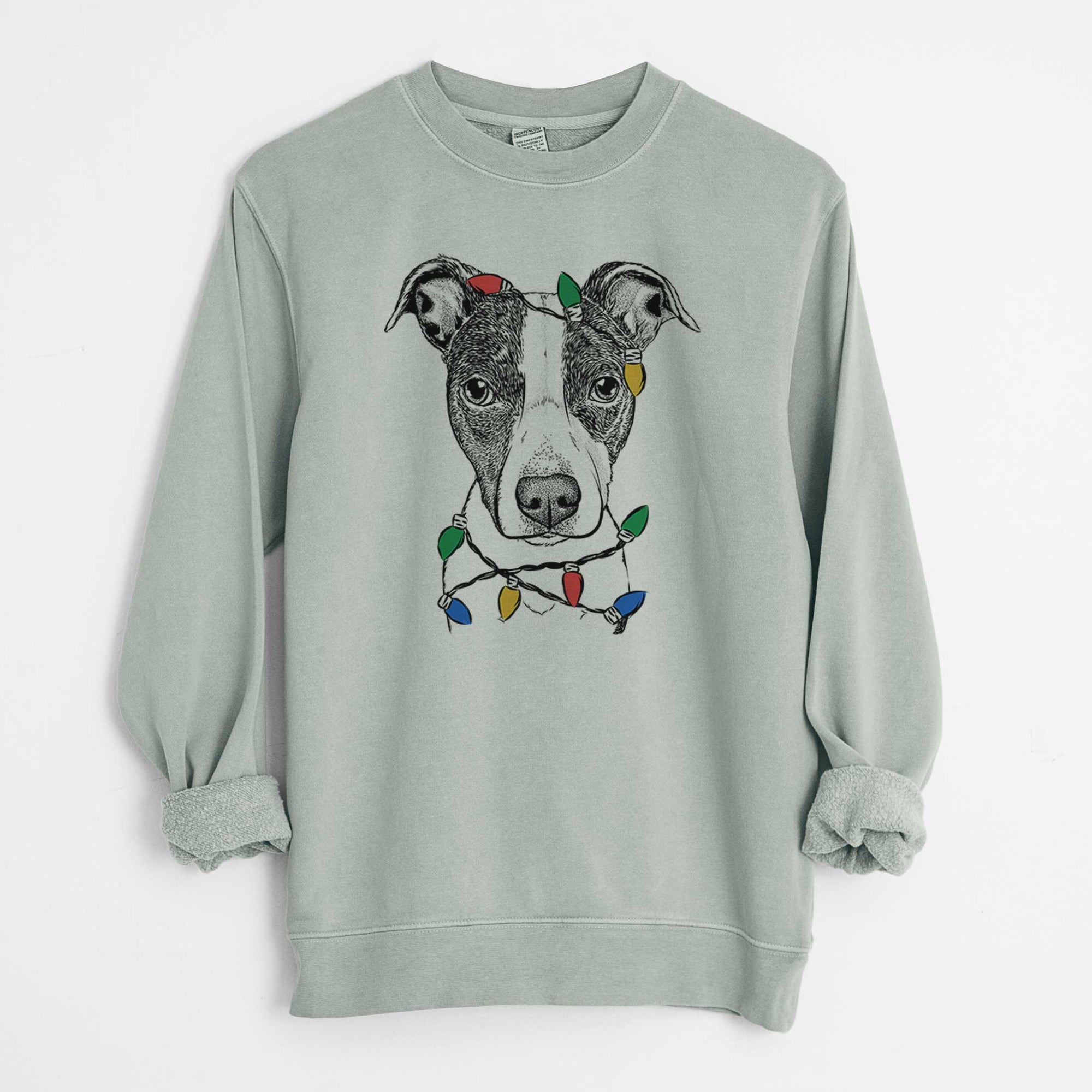 Christmas Lights Roxy the Bo Jack - Unisex Pigment Dyed Crew Sweatshirt