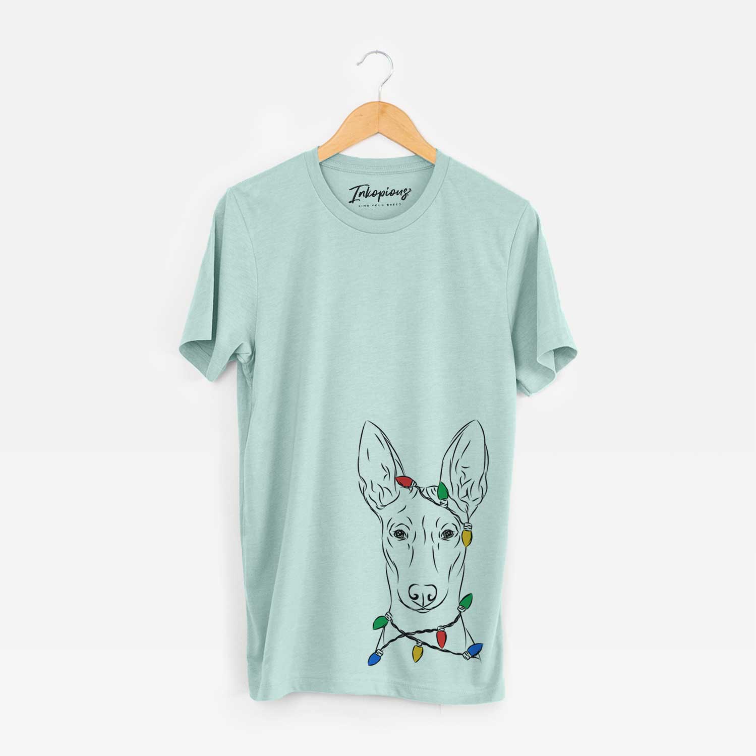 Christmas Lights Ruadh the Pharaoh Hound - Unisex Crewneck