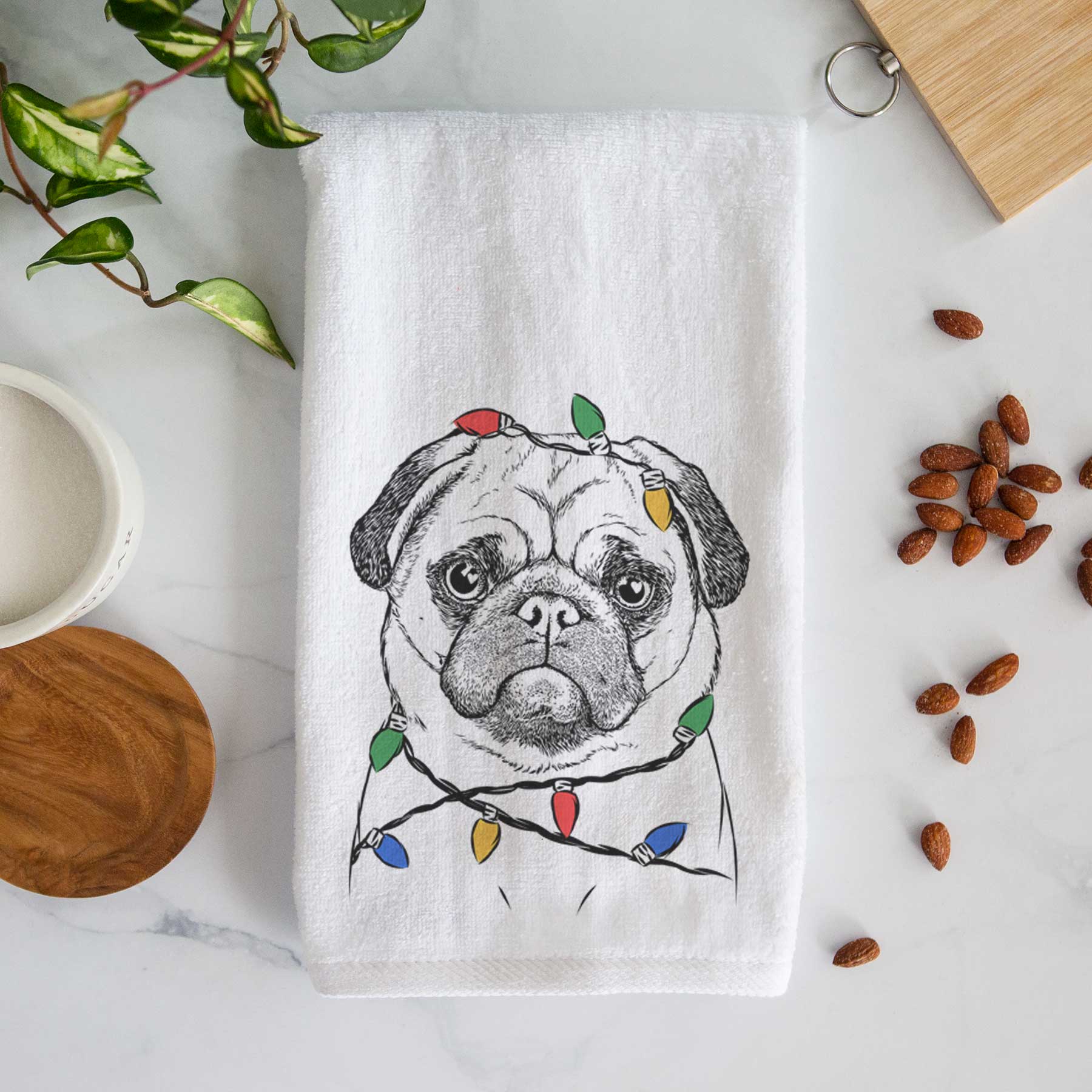 Ruby the Pug Decorative Hand Towel