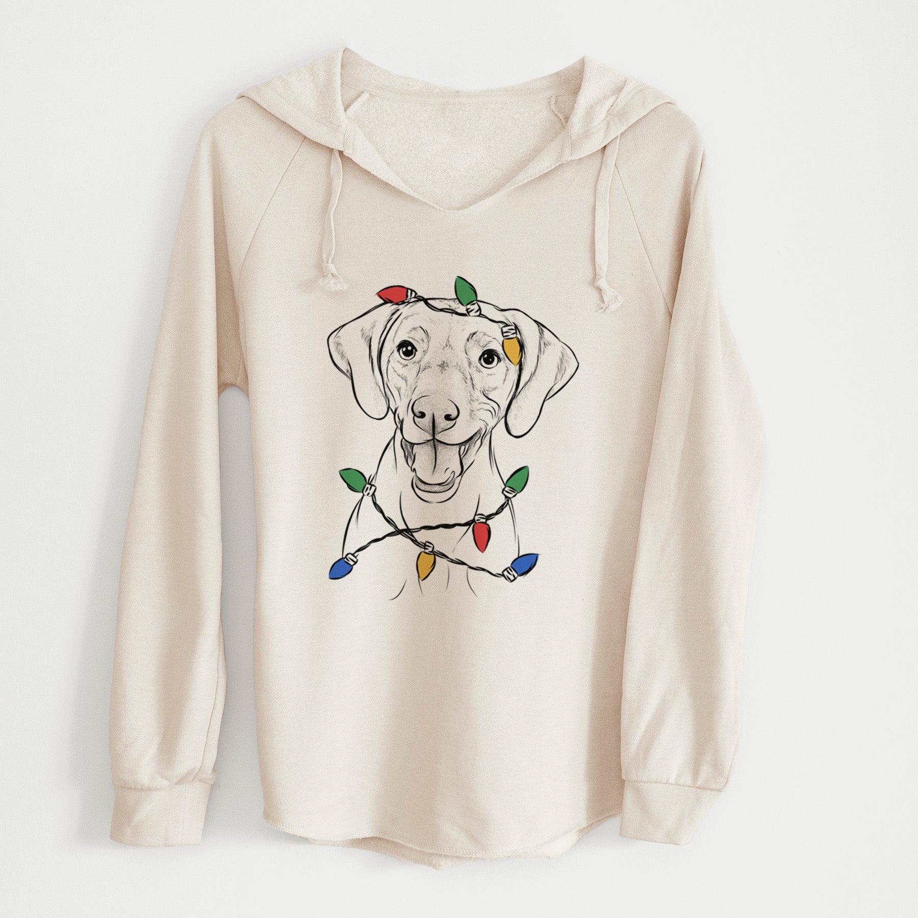 Christmas Lights Ruby the Vizsla - Cali Wave Hooded Sweatshirt