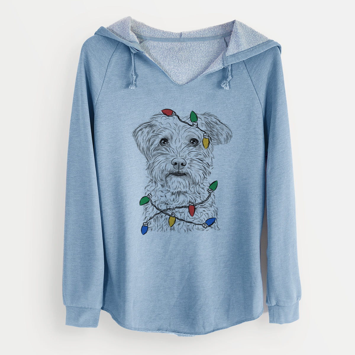 Christmas Lights Rudy the Schnoodle - Cali Wave Hooded Sweatshirt