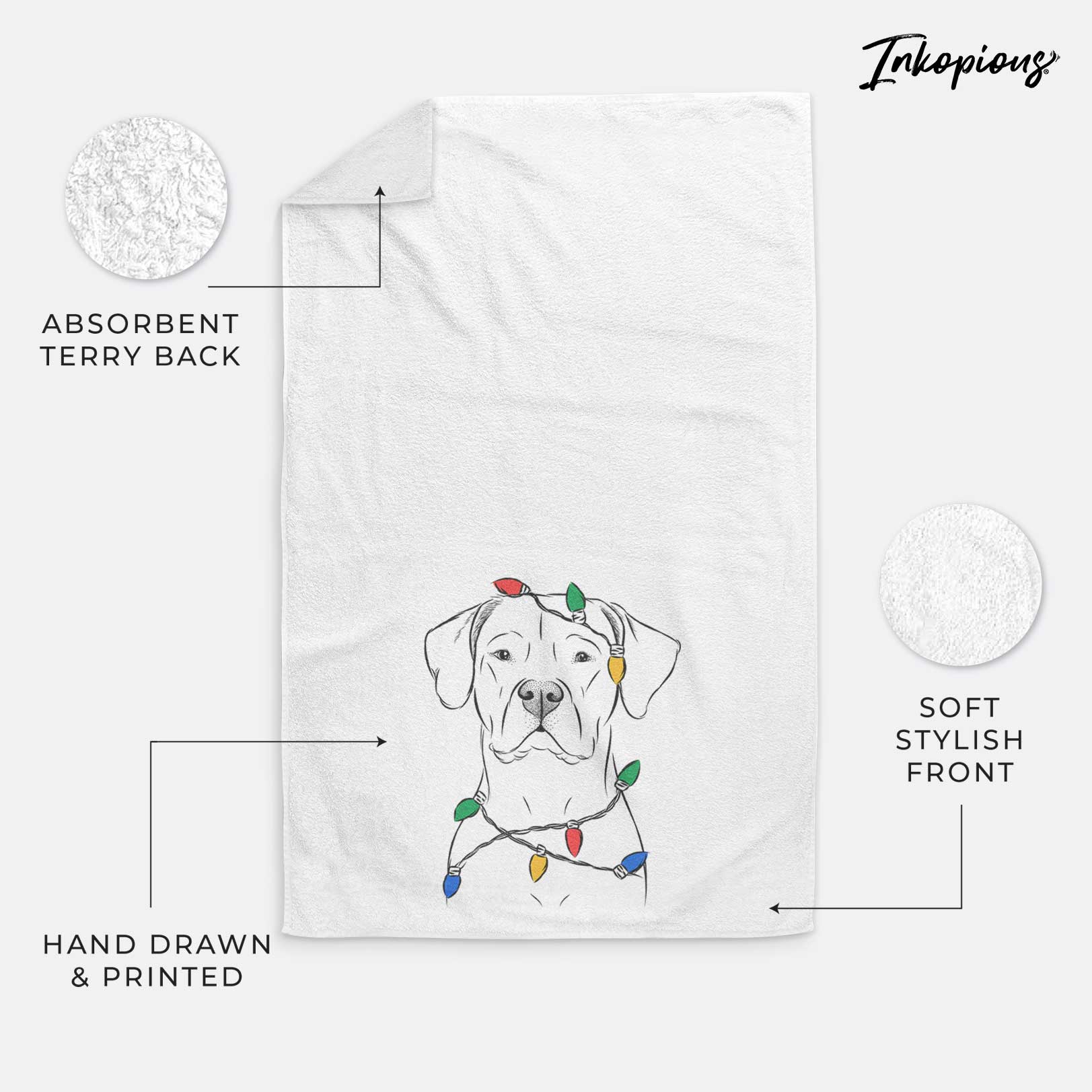 Rufio the Dogo Argentino Decorative Hand Towel