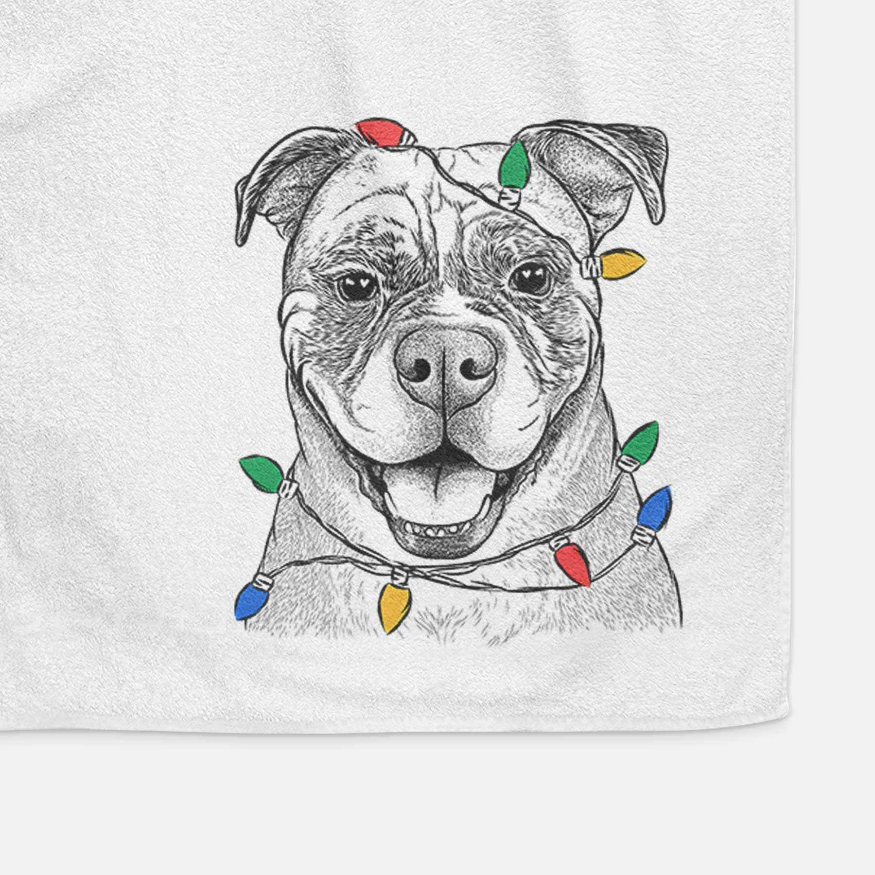 Rufus the American Bulldog Decorative Hand Towel