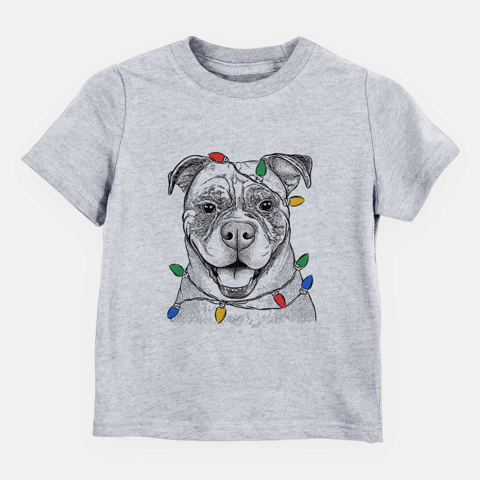 Christmas Lights Rufus the American Bulldog - Kids/Youth/Toddler Shirt