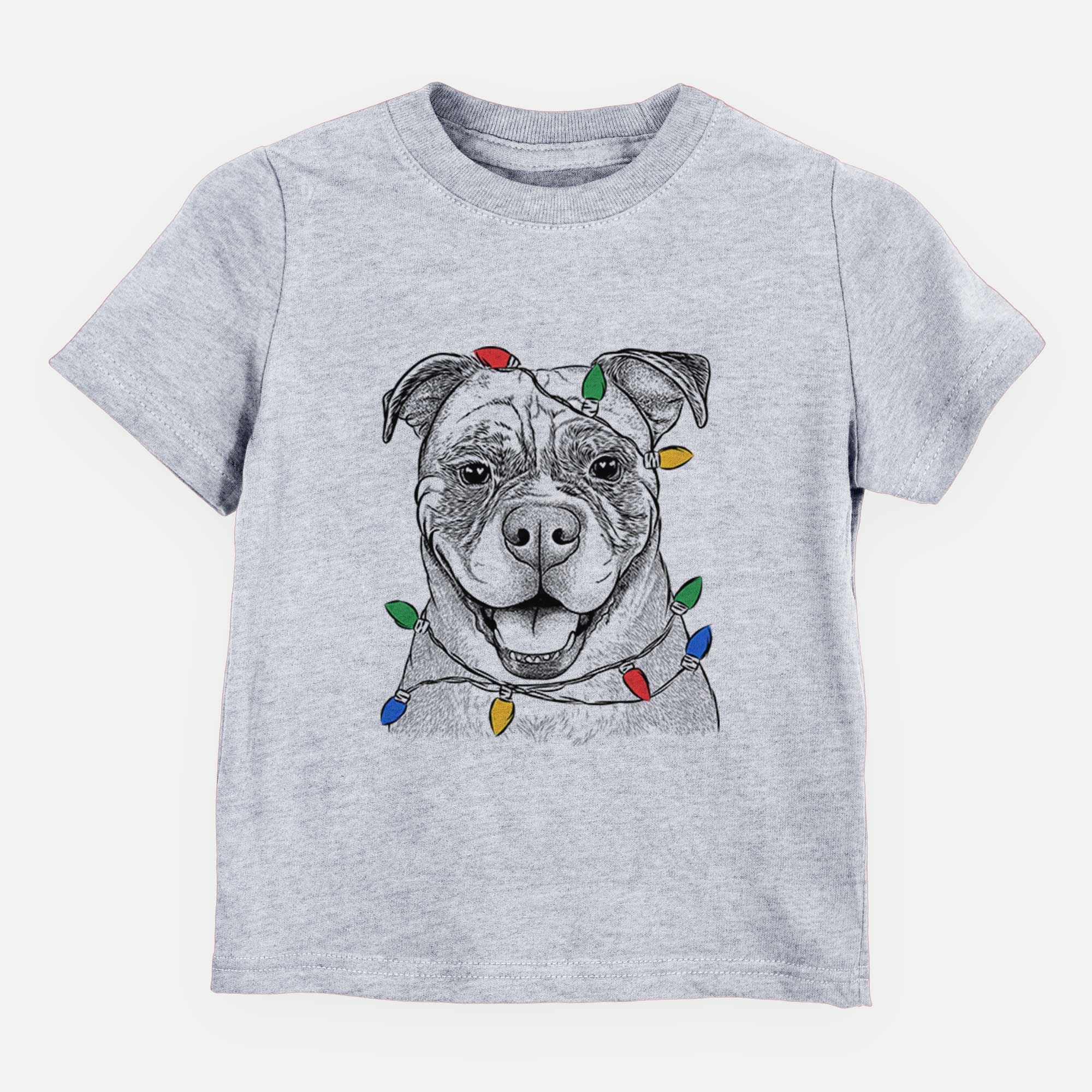 Christmas Lights Rufus the American Bulldog - Kids/Youth/Toddler Shirt