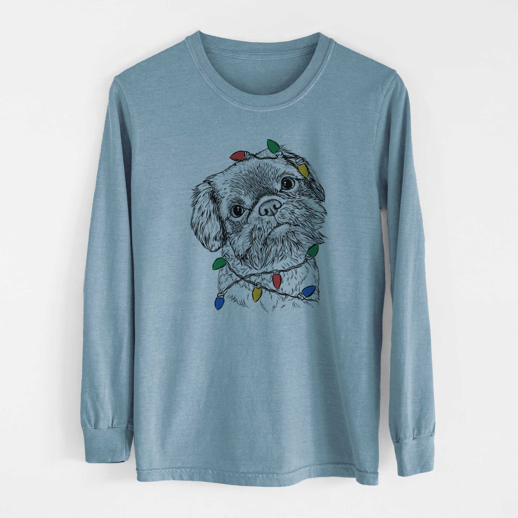 Christmas Lights Rufus the Shiffon - Heavyweight 100% Cotton Long Sleeve