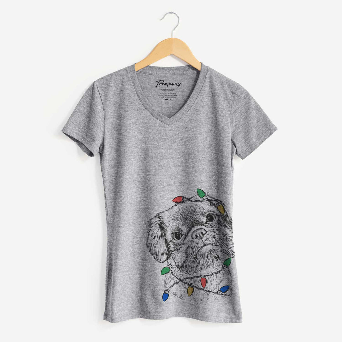 Christmas Lights Rufus the Shiffon - Women's V-neck Shirt