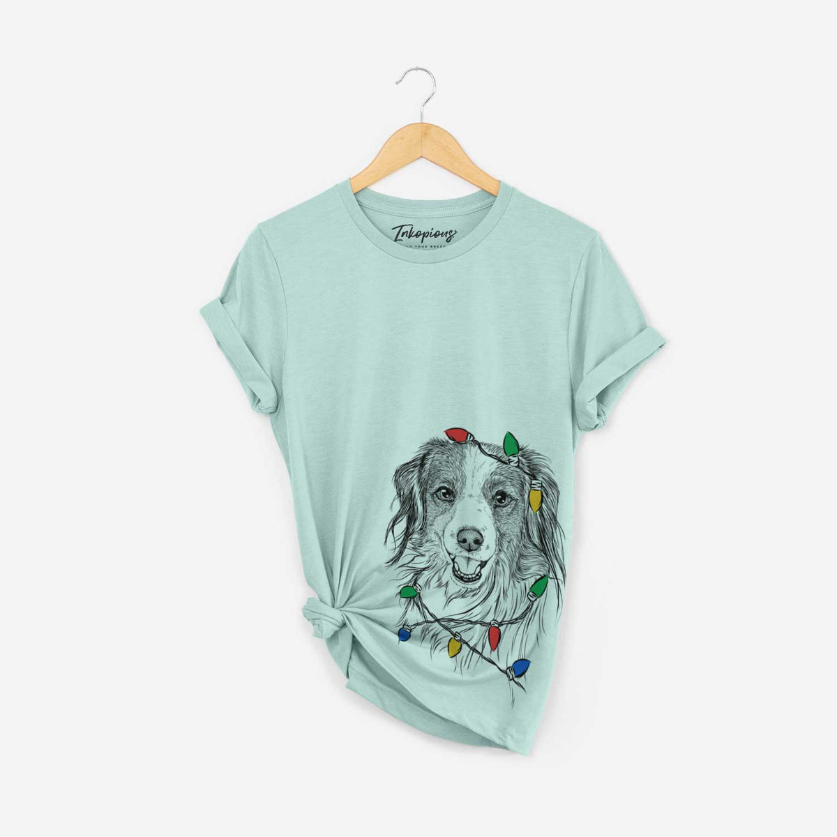 Christmas Lights Rutger the Nederlandse Kooikerhondje - Unisex Crewneck