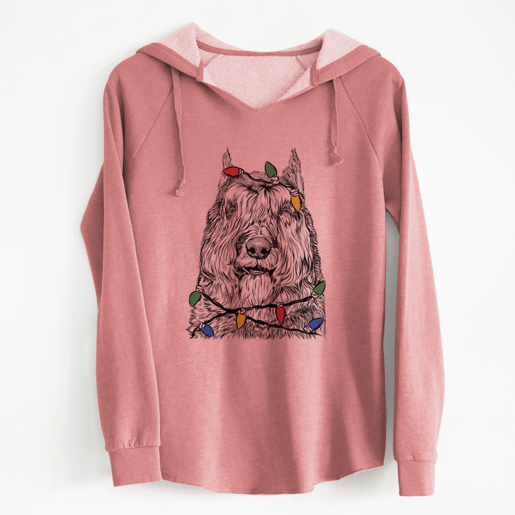 Christmas Lights Sabre the Bouvier Des Flandres - Cali Wave Hooded Sweatshirt