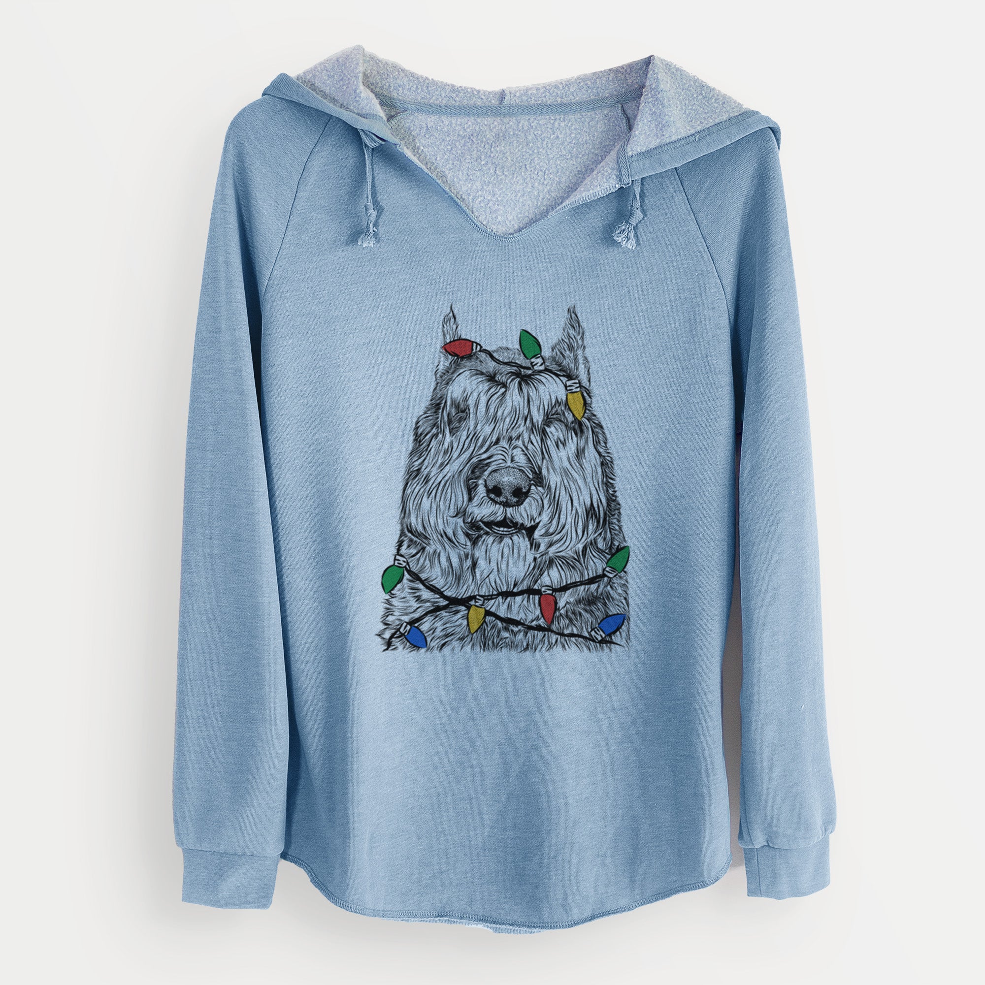 Christmas Lights Sabre the Bouvier Des Flandres - Cali Wave Hooded Sweatshirt