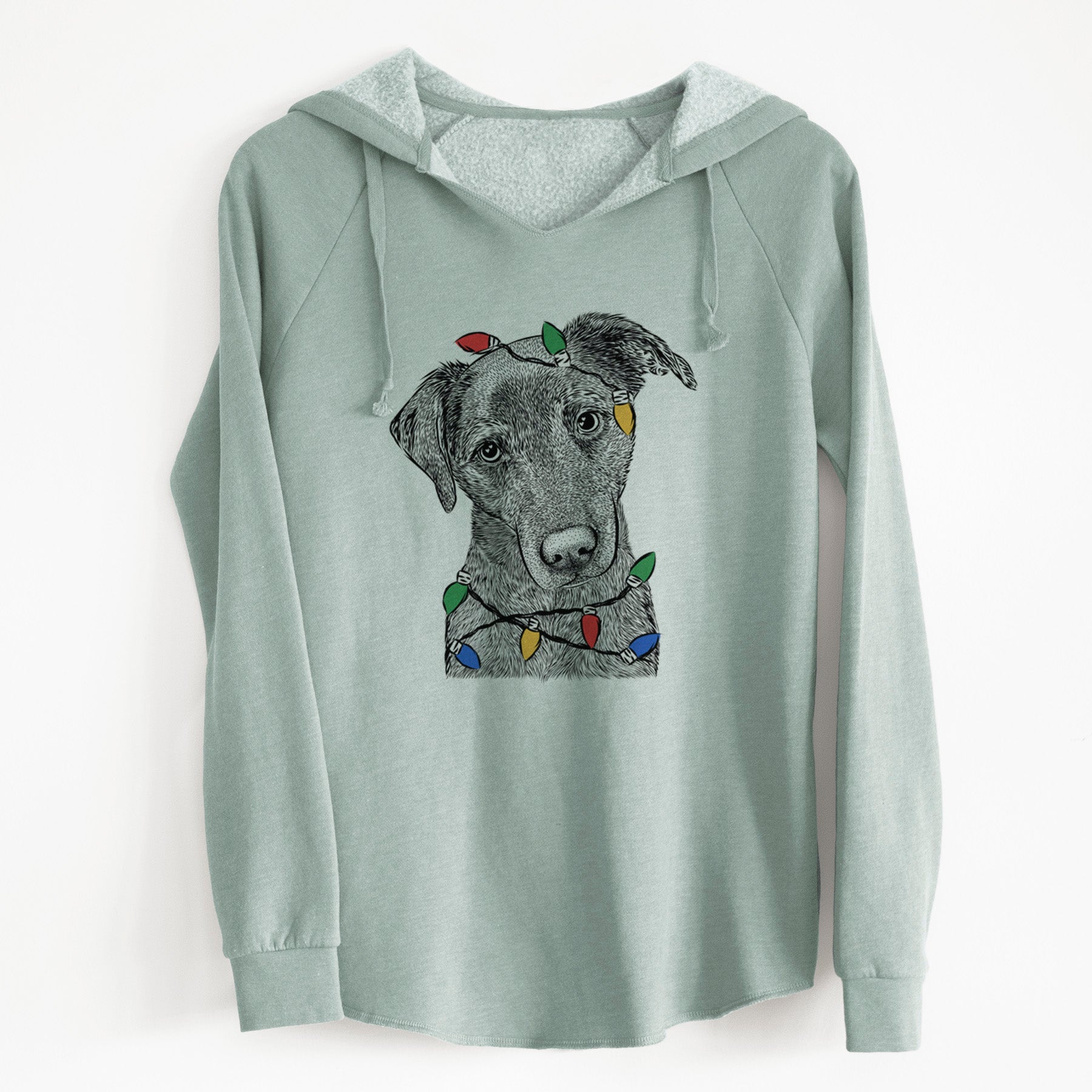 Christmas Lights Sadie the Whipador - Cali Wave Hooded Sweatshirt