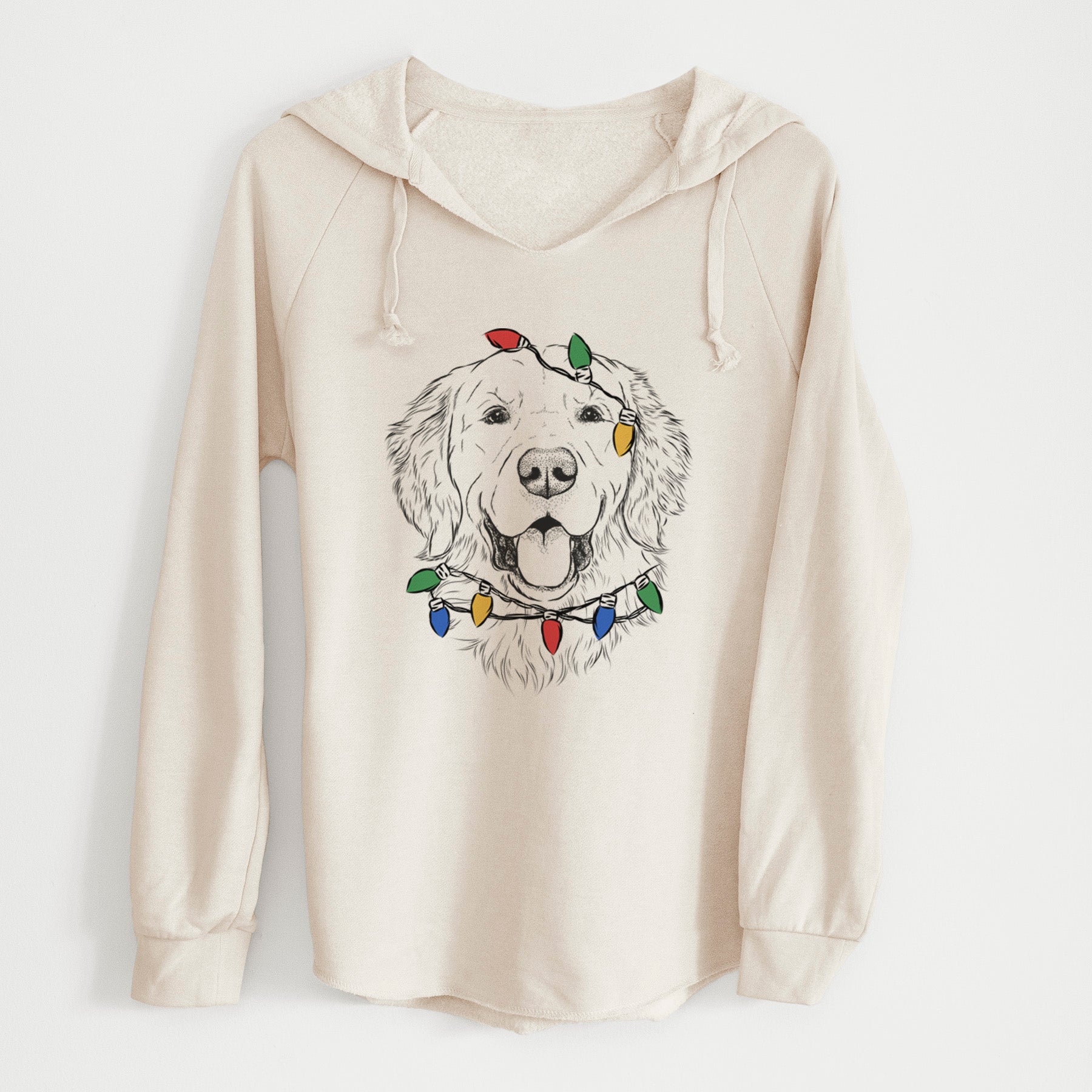 Christmas Lights Sam the Golden Retriever - Cali Wave Hooded Sweatshirt