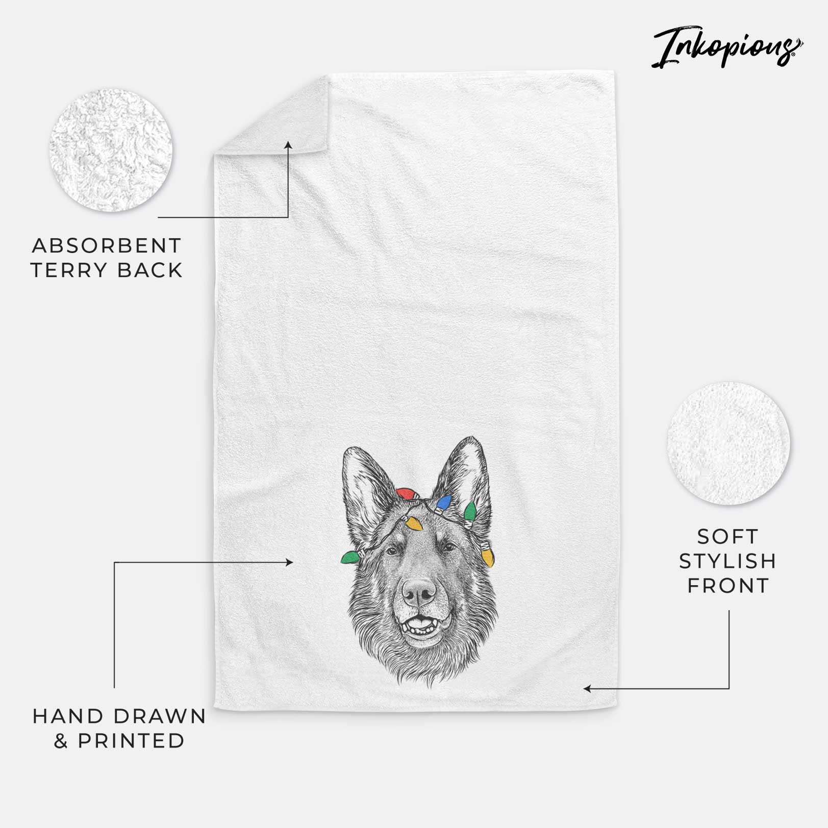 Sammie the German Shepherd Decorative Hand Towel