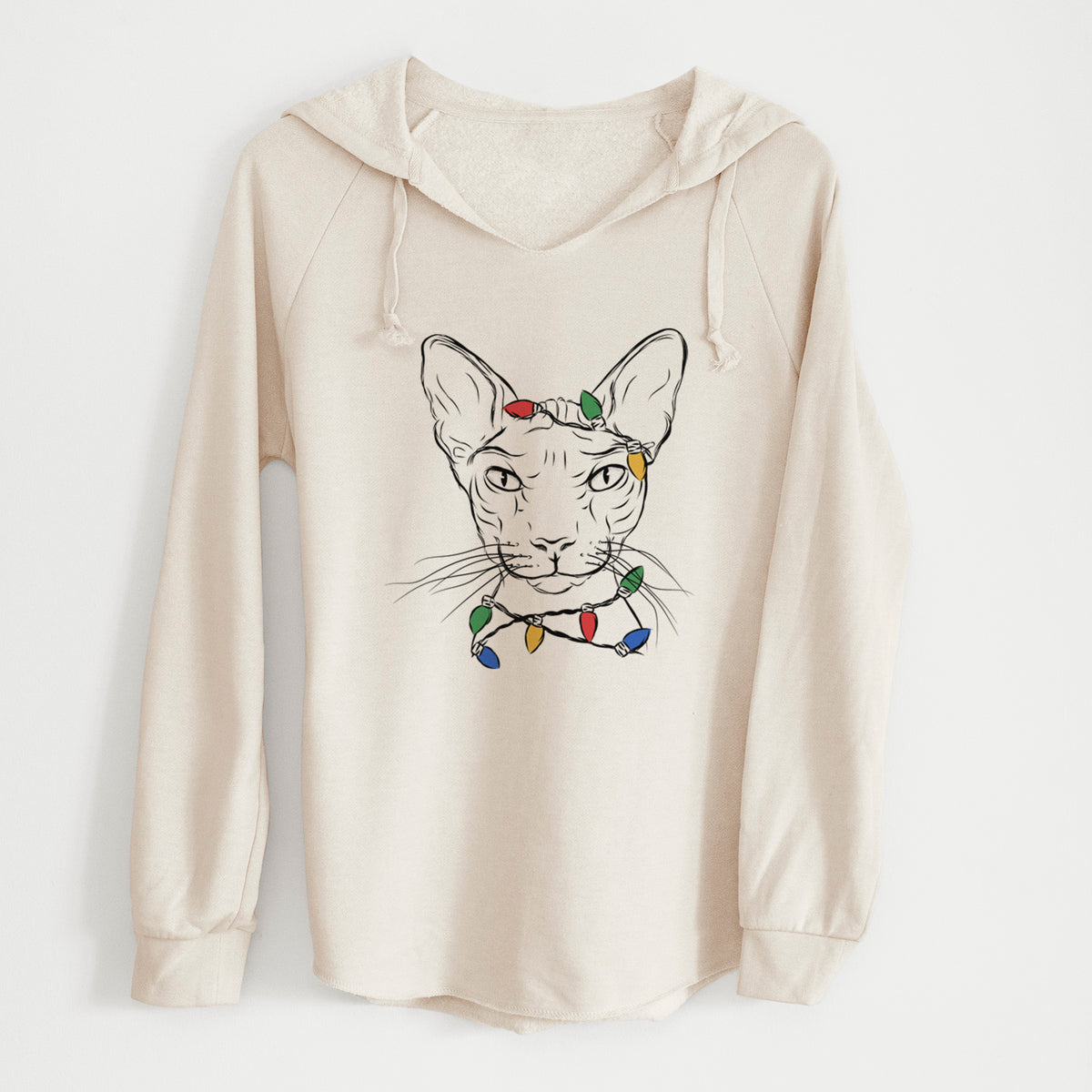 Christmas Lights Sammy the Spinx Cat - Cali Wave Hooded Sweatshirt