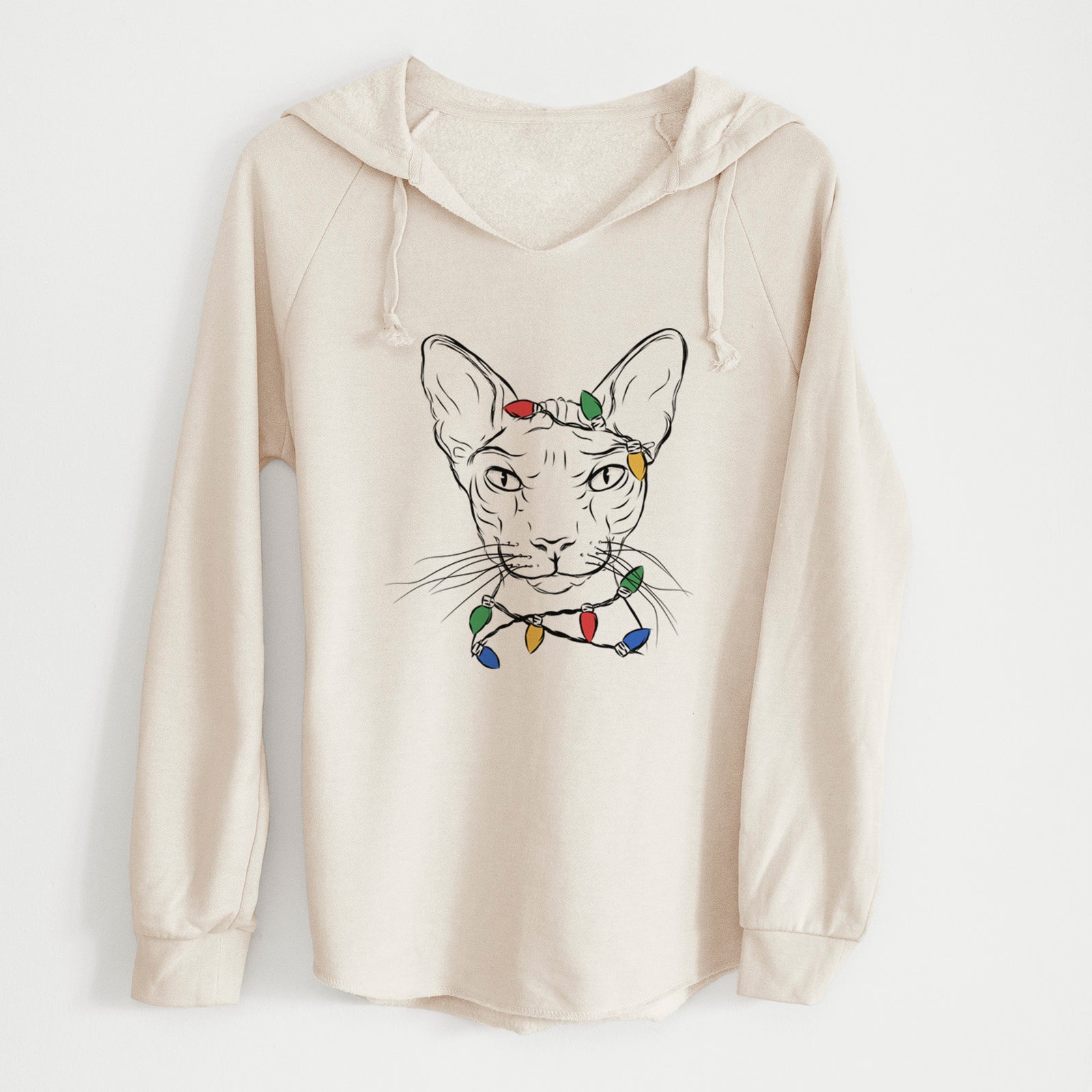 Christmas Lights Sammy the Spinx Cat - Cali Wave Hooded Sweatshirt