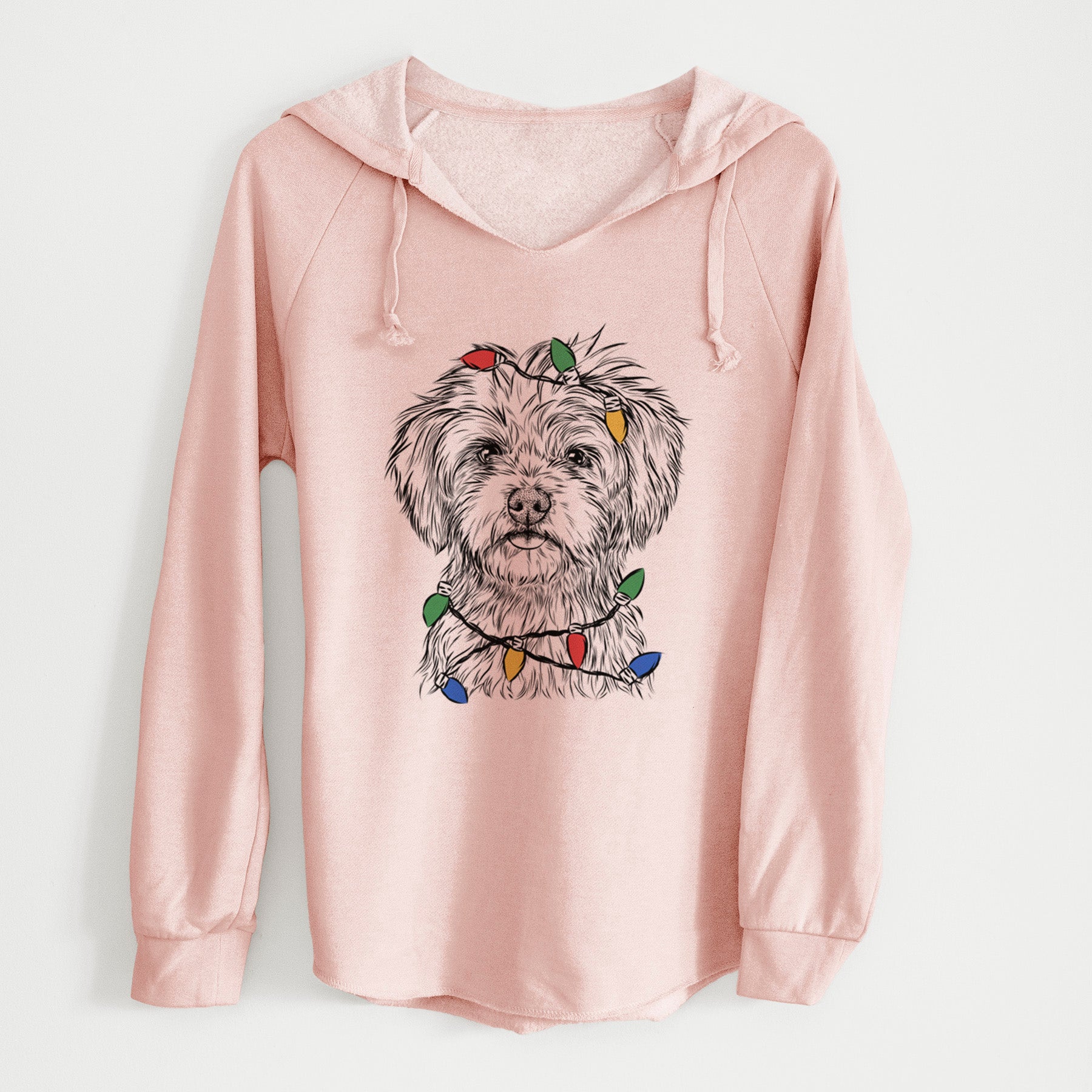 Christmas Lights Sammy the Shorkie - Cali Wave Hooded Sweatshirt