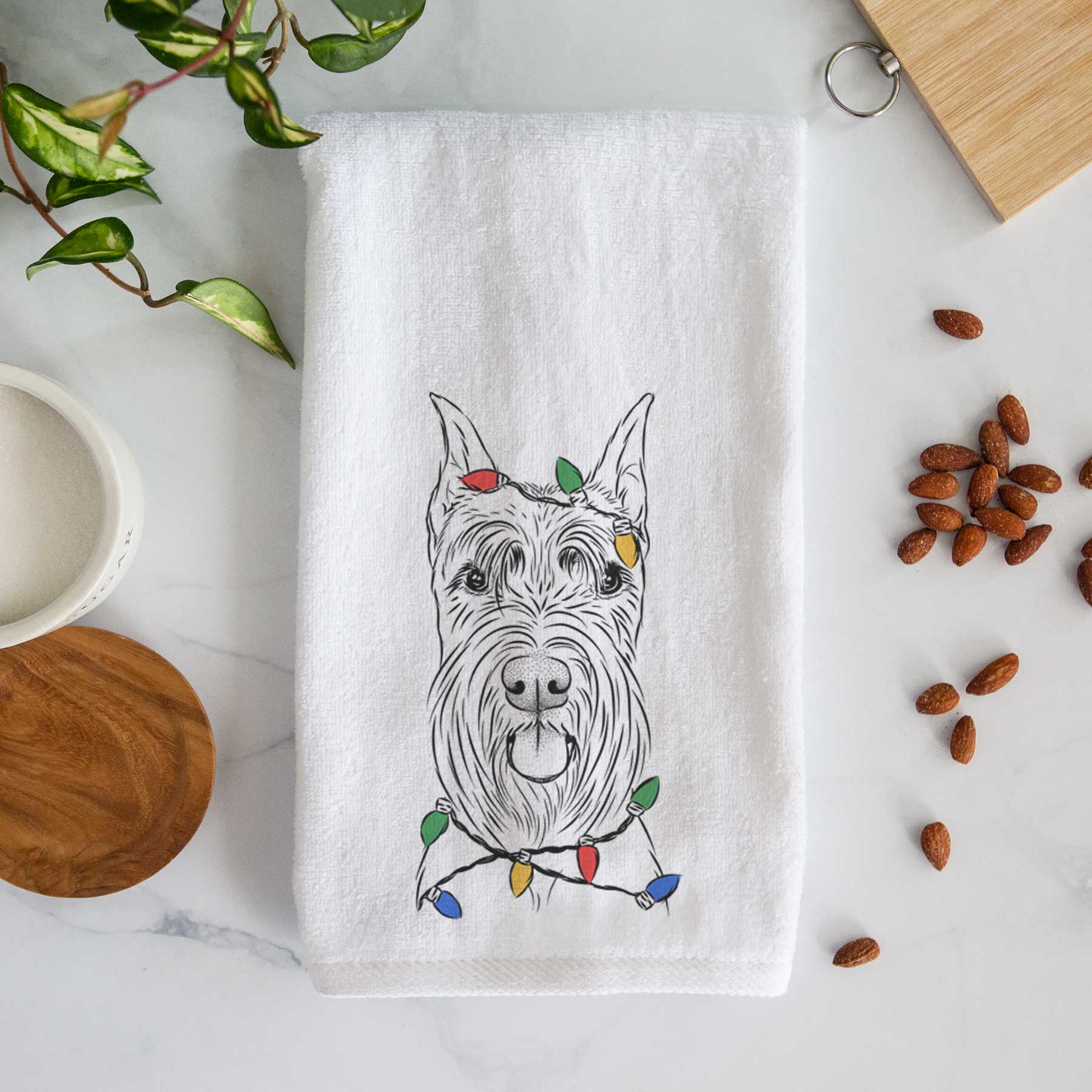 Samuel the Standard Schnauzer Decorative Hand Towel