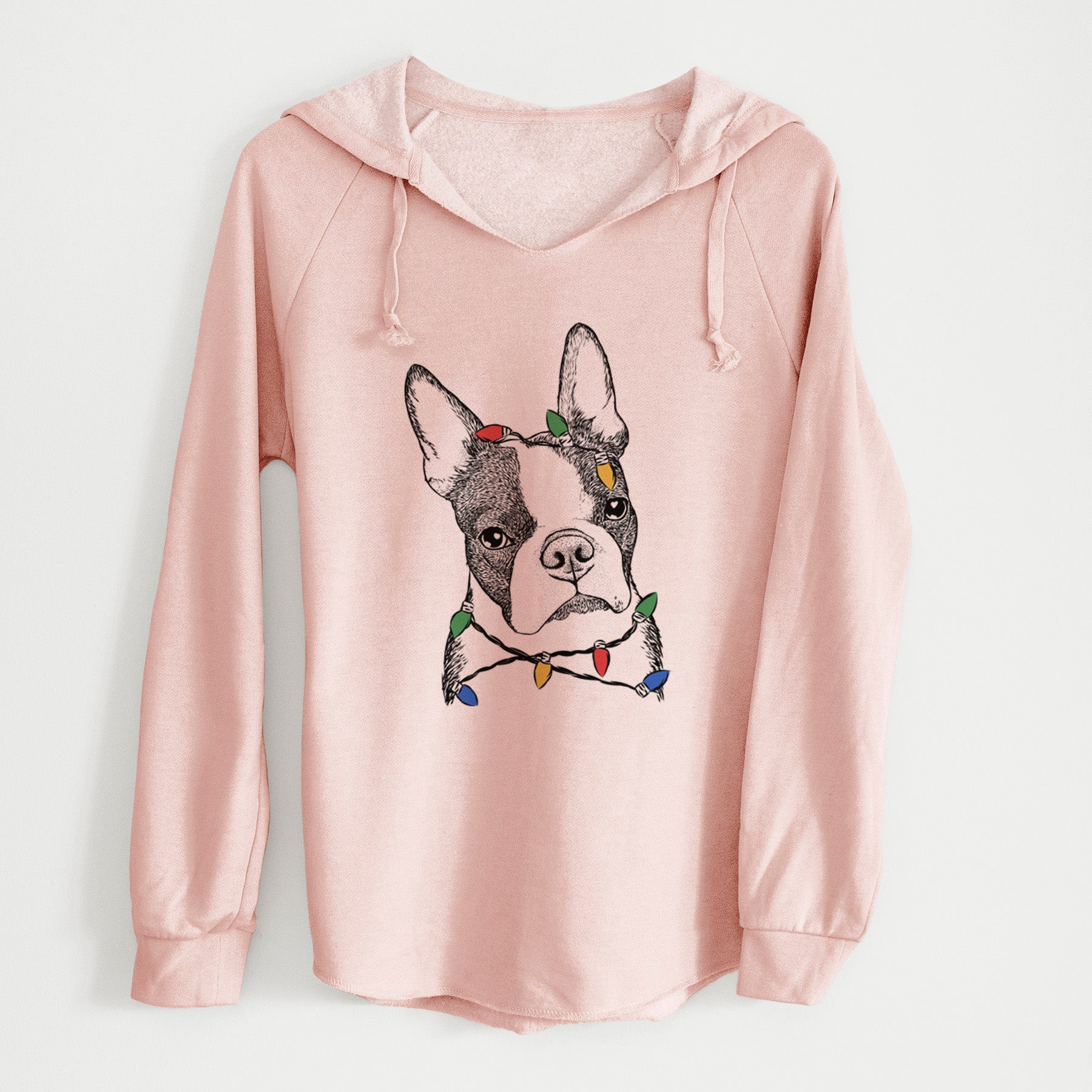 Christmas Lights Samuel the Boston Terrier - Cali Wave Hooded Sweatshirt