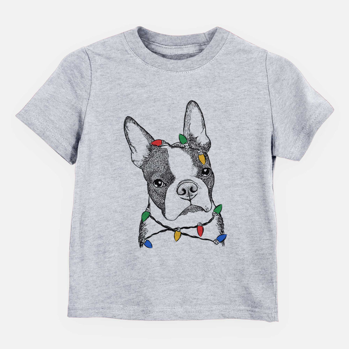 Christmas Lights Samuel the Boston Terrier - Kids/Youth/Toddler Shirt