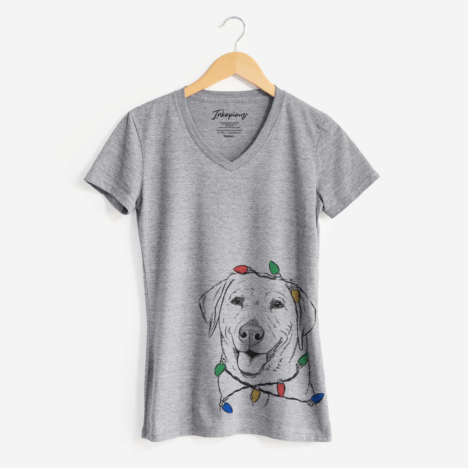 Christmas Lights Sanford the Labrador Retriever - Women's V-neck Shirt