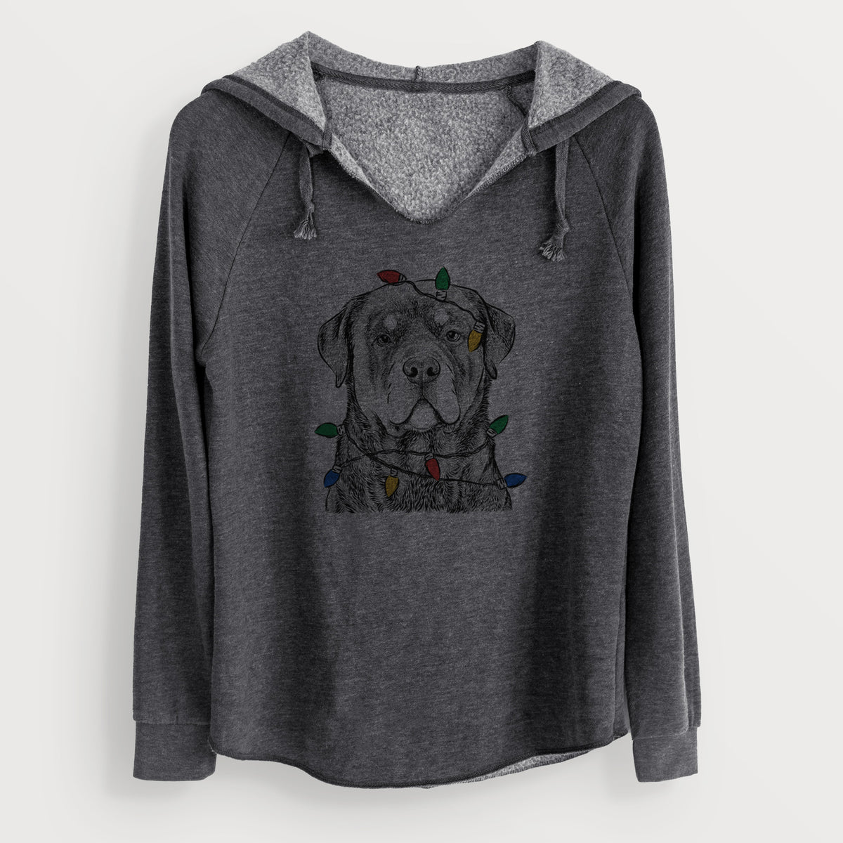 Christmas Lights Sarge the Rottweiler - Cali Wave Hooded Sweatshirt