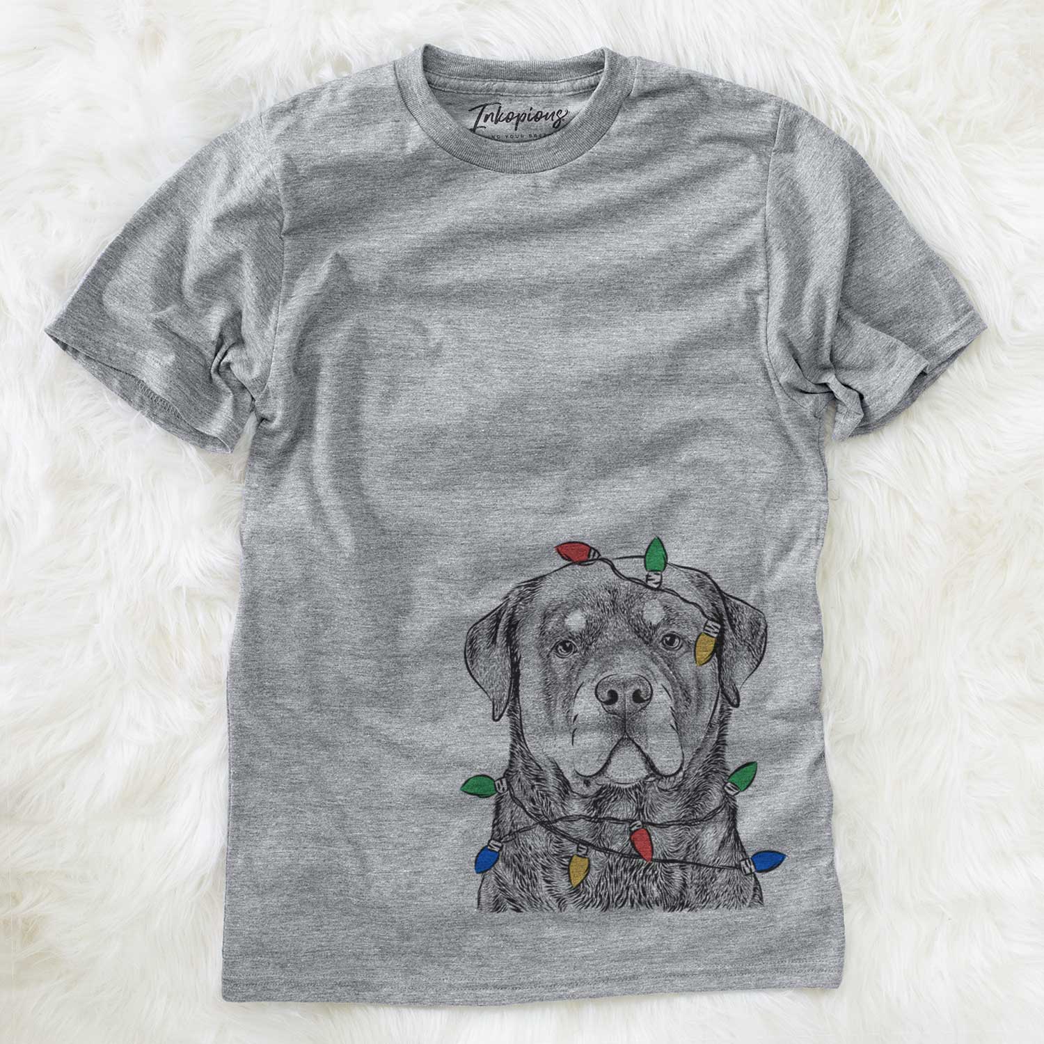 Christmas Lights Sarge the Rottweiler - Unisex Crewneck