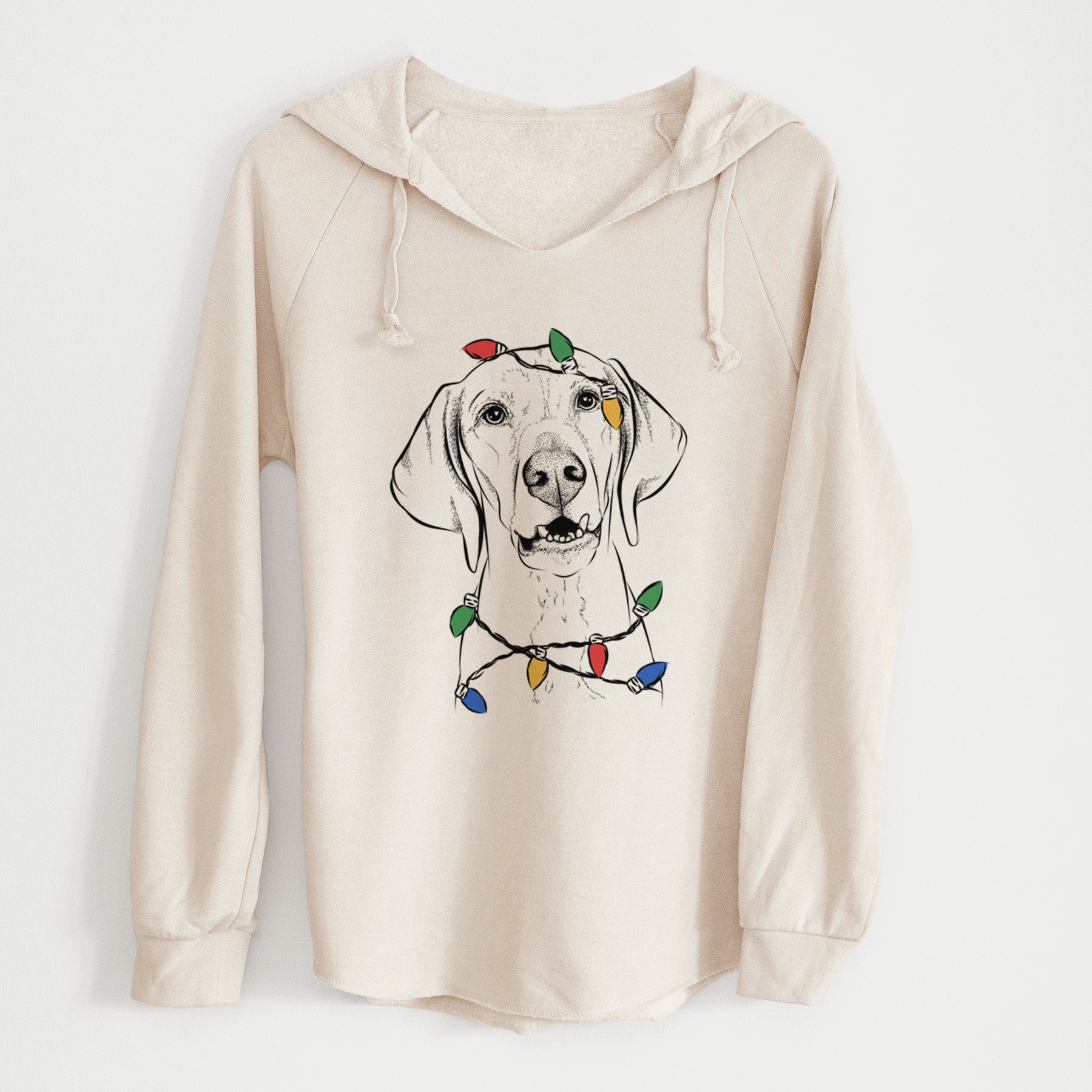 Christmas Lights Sarge the Vizsla - Cali Wave Hooded Sweatshirt