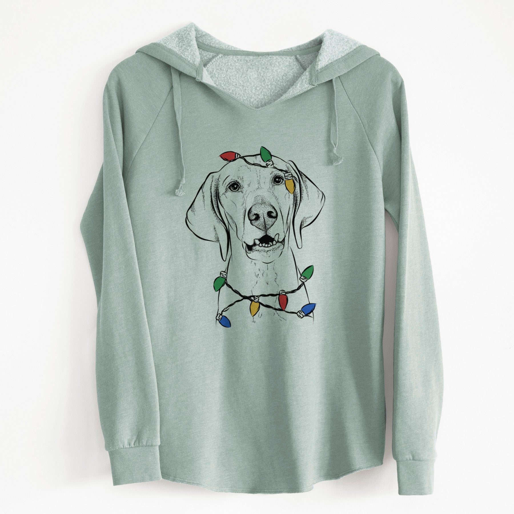 Christmas Lights Sarge the Vizsla - Cali Wave Hooded Sweatshirt