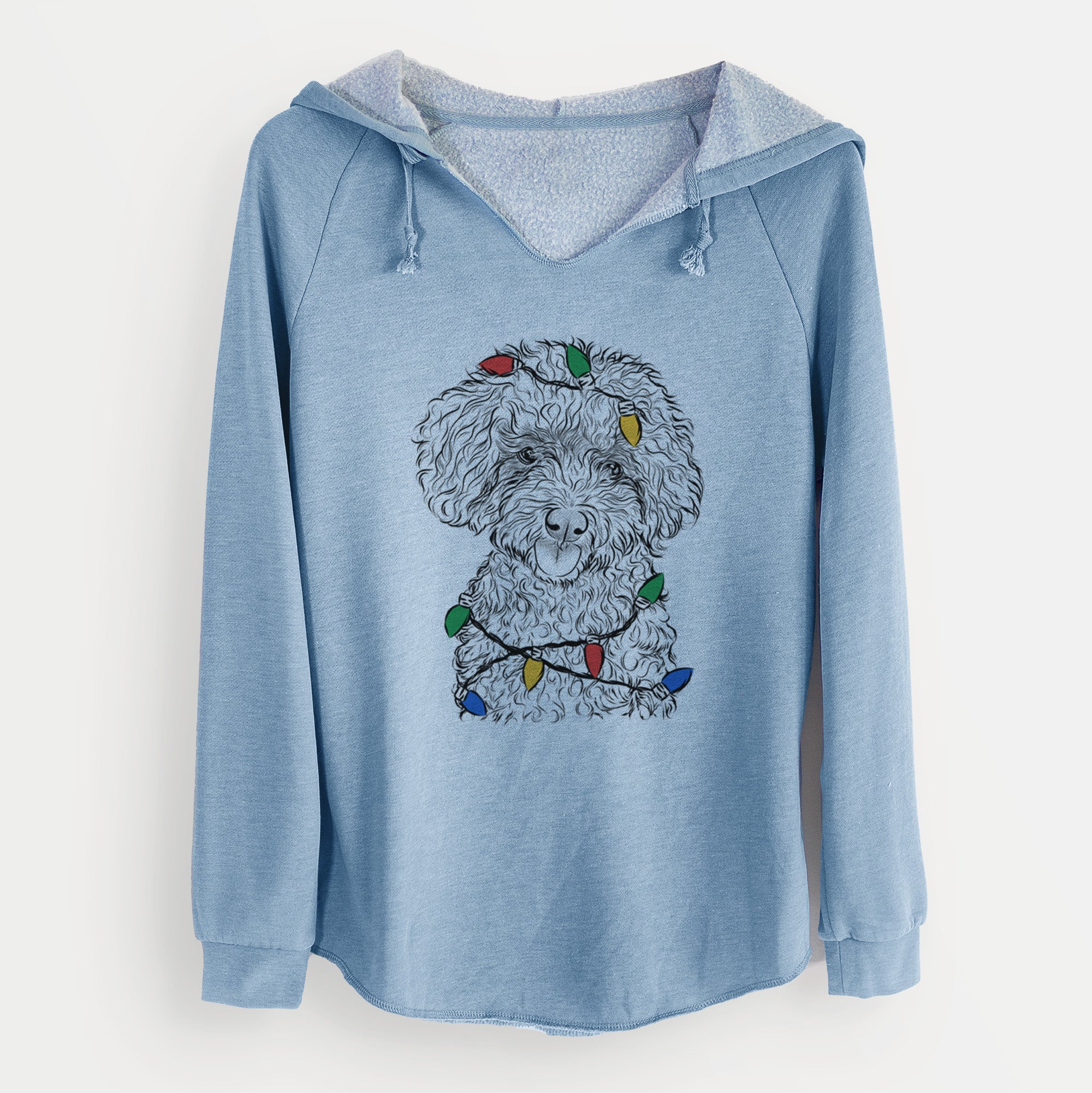 Christmas Lights Satsu the Micro Teacup Poodle - Cali Wave Hooded Sweatshirt