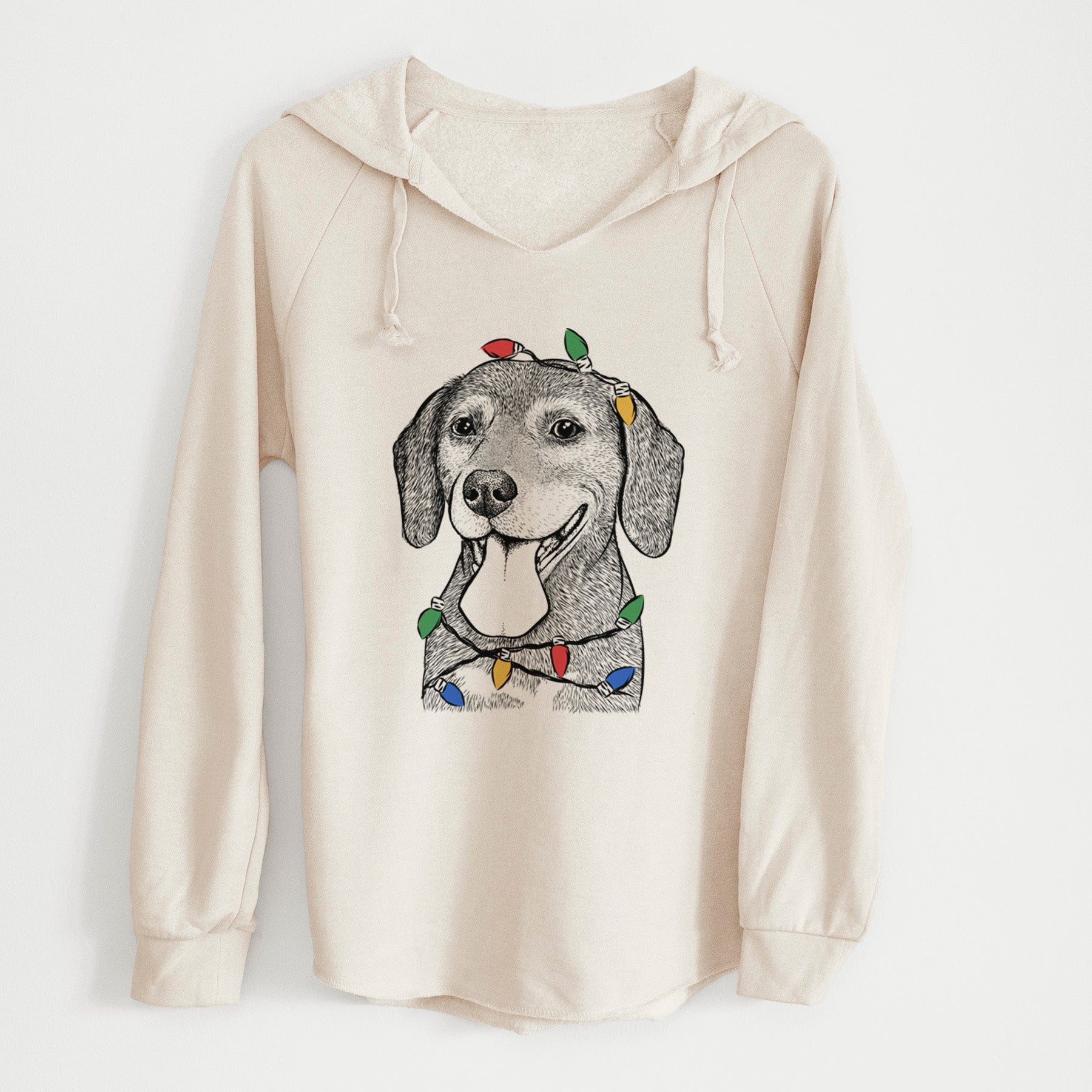 Christmas Lights Scarlett the Beagle - Cali Wave Hooded Sweatshirt