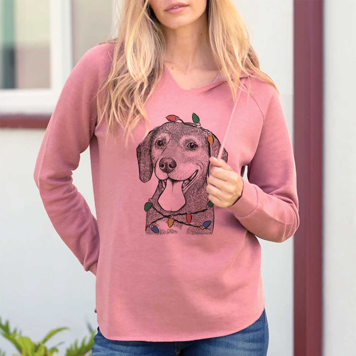 Christmas Lights Scarlett the Beagle - Cali Wave Hooded Sweatshirt