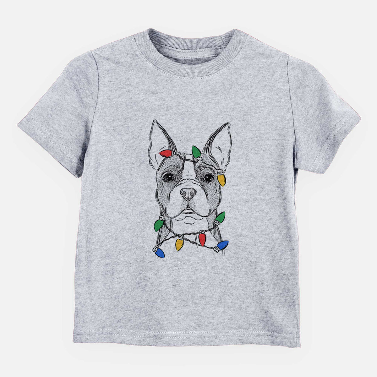 Christmas Lights Scout the Boston Terrier - Kids/Youth/Toddler Shirt