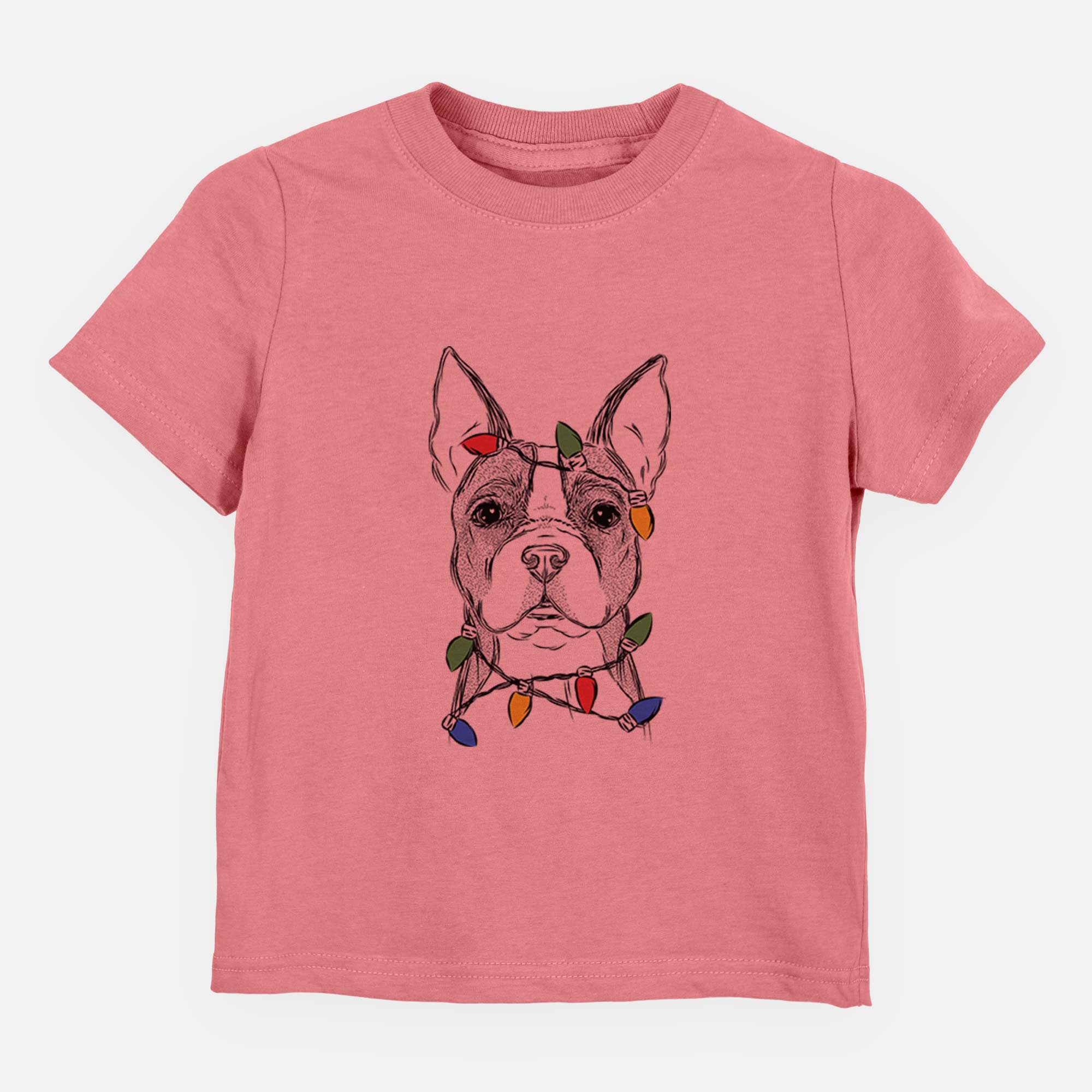 Christmas Lights Scout the Boston Terrier - Kids/Youth/Toddler Shirt