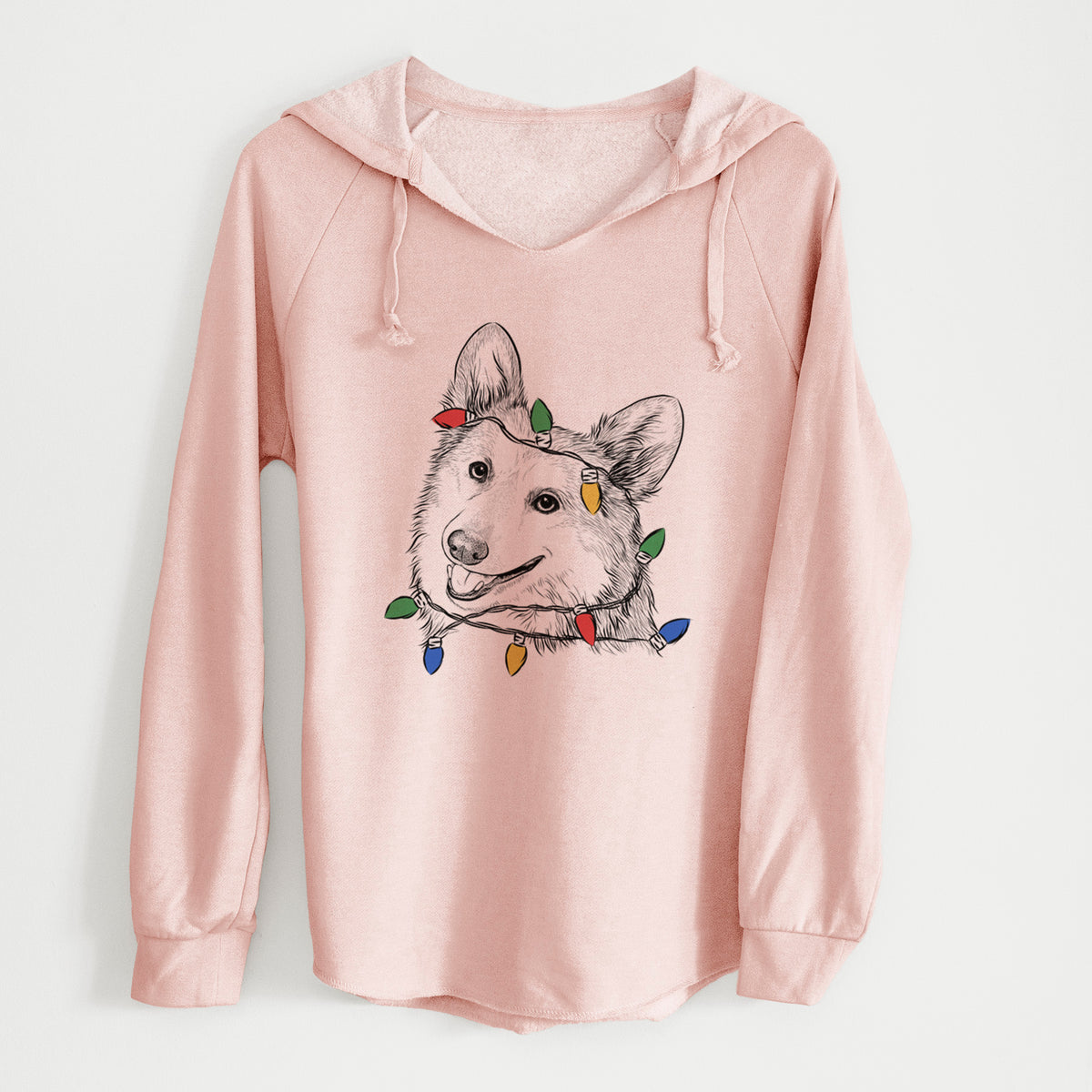 Christmas Lights Scout the Pembroke Welsh Corgi - Cali Wave Hooded Sweatshirt