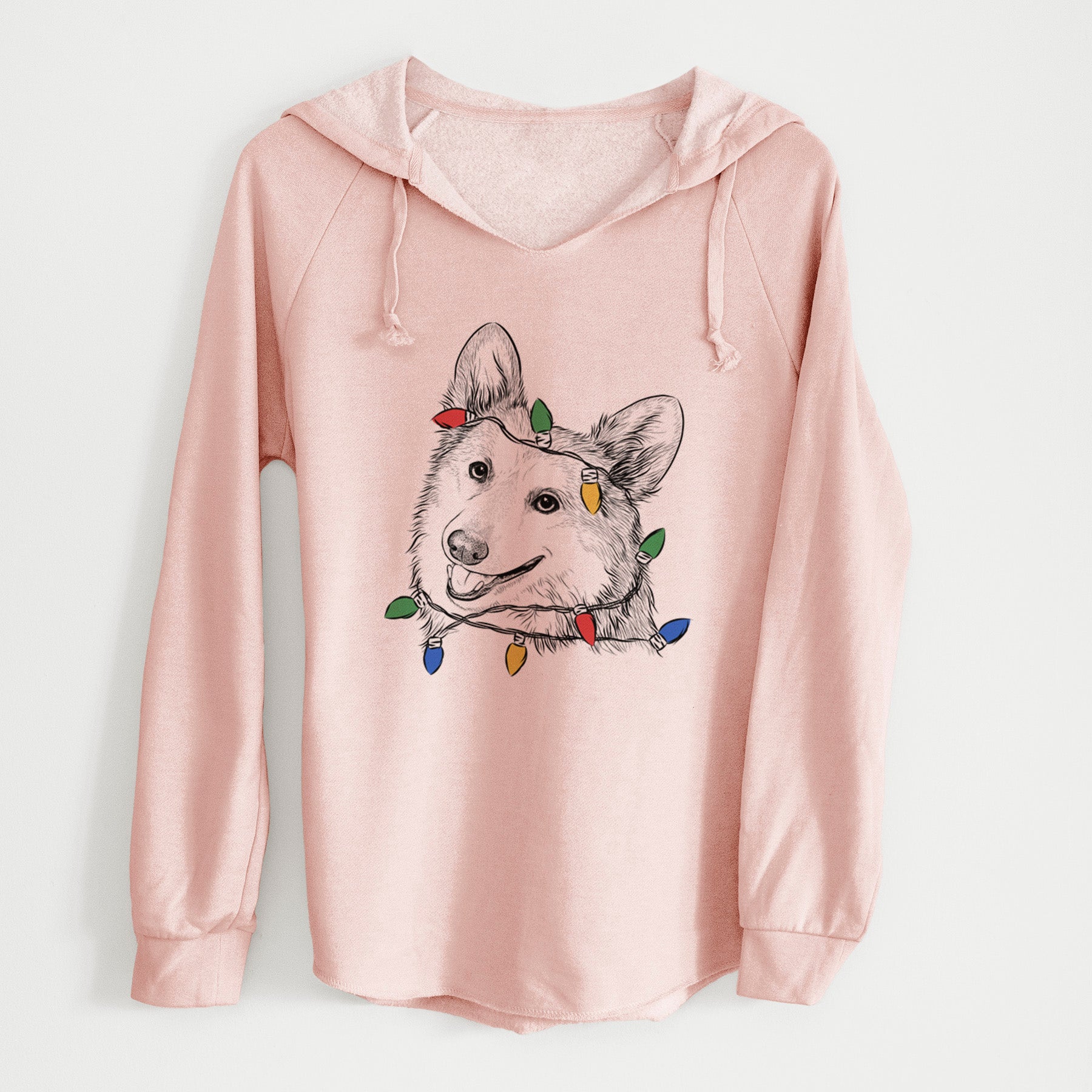 Christmas Lights Scout the Pembroke Welsh Corgi - Cali Wave Hooded Sweatshirt