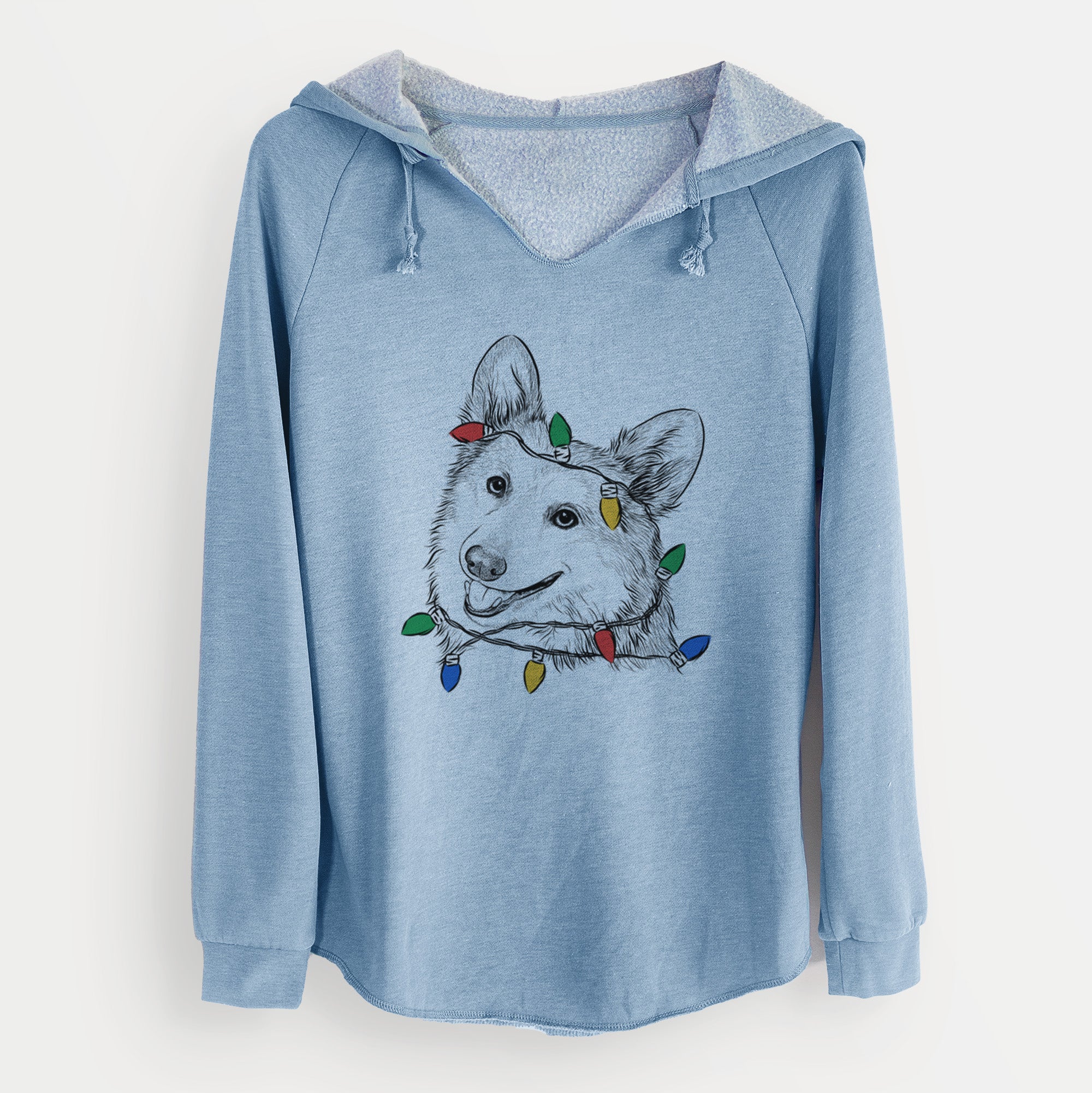 Christmas Lights Scout the Pembroke Welsh Corgi - Cali Wave Hooded Sweatshirt