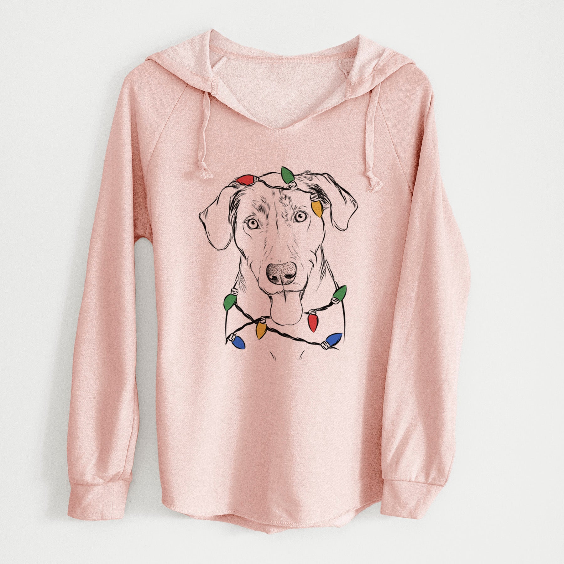 Christmas Lights Scout Marie the Chocolate Lab - Cali Wave Hooded Sweatshirt