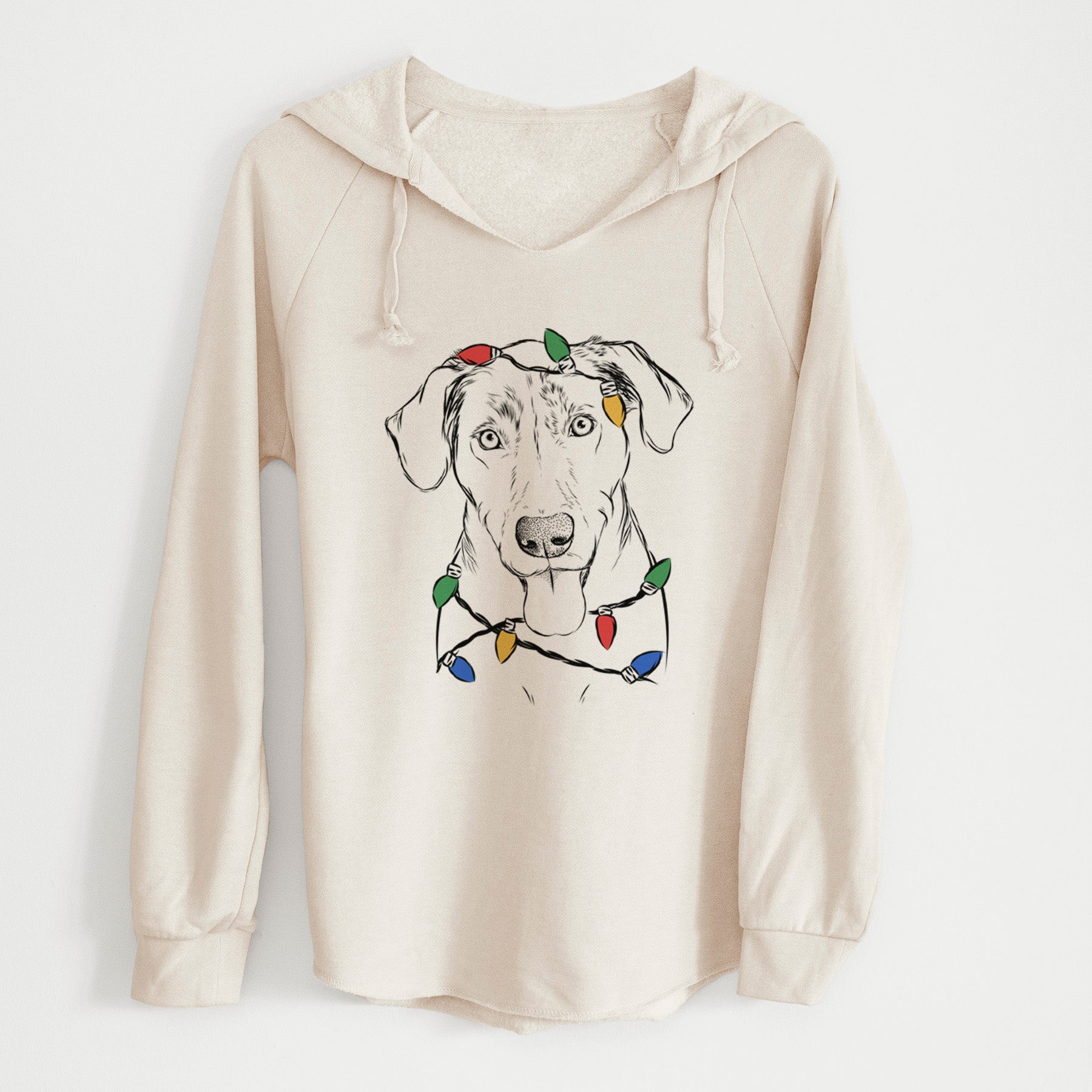 Christmas Lights Scout Marie the Chocolate Lab - Cali Wave Hooded Sweatshirt