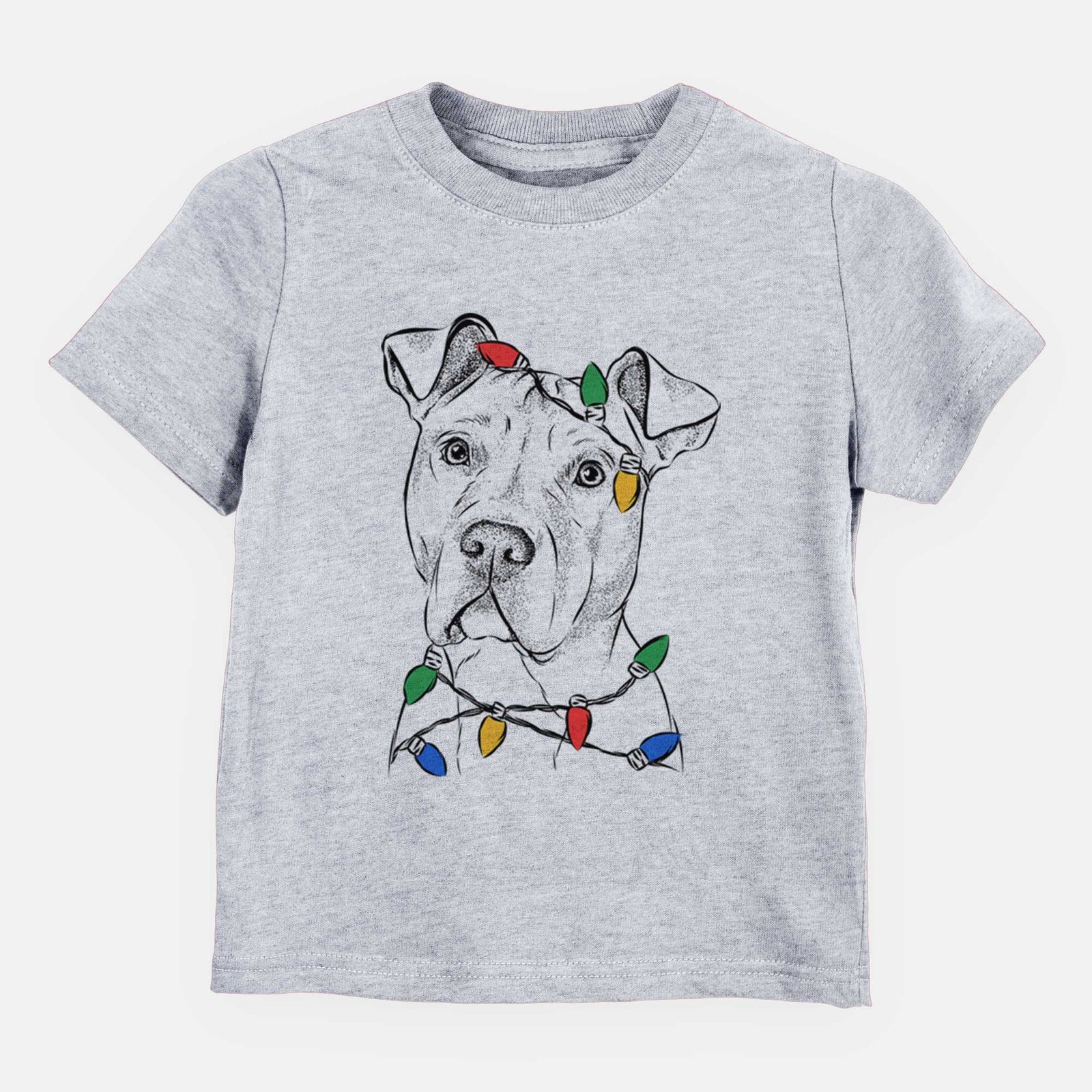 Christmas Lights Scraps the American Staffordshire Mix - Kids/Youth/Toddler Shirt