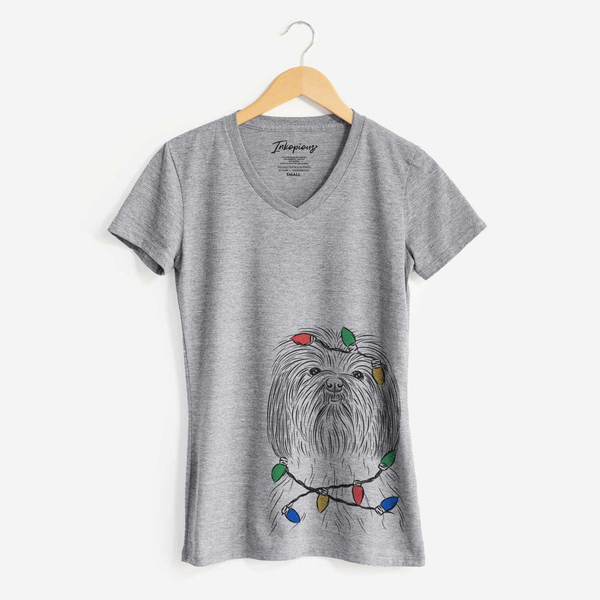 Christmas Lights Scully the Shih Tzu - Women's V-neck Shirt