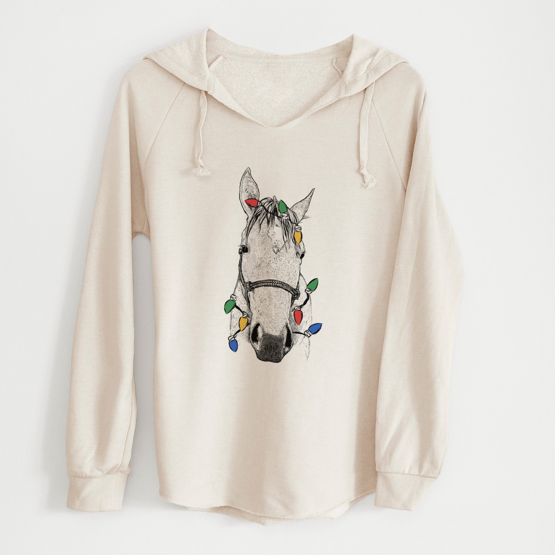 Christmas Lights SeaBee the Quarter Horse - Cali Wave Hooded Sweatshirt