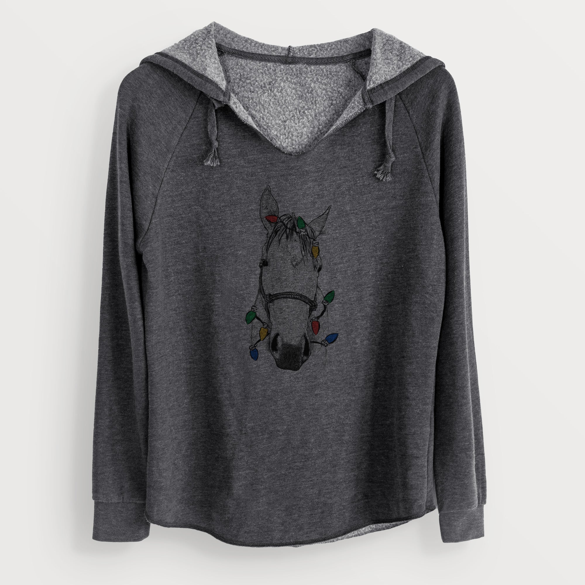 Christmas Lights SeaBee the Quarter Horse - Cali Wave Hooded Sweatshirt