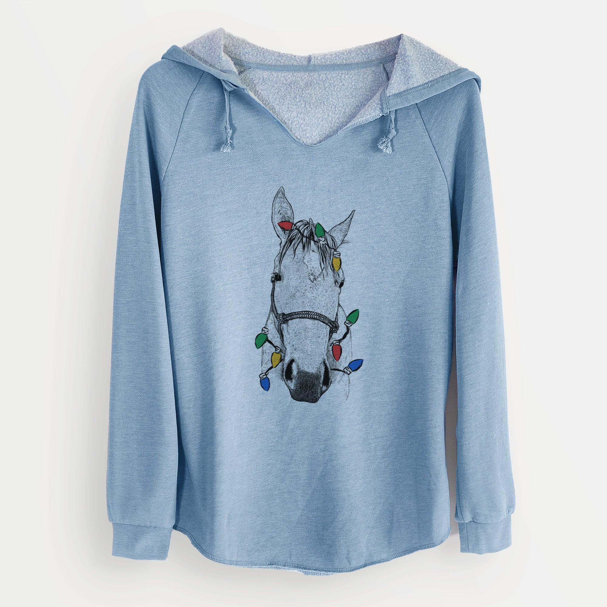 Christmas Lights SeaBee the Quarter Horse - Cali Wave Hooded Sweatshirt