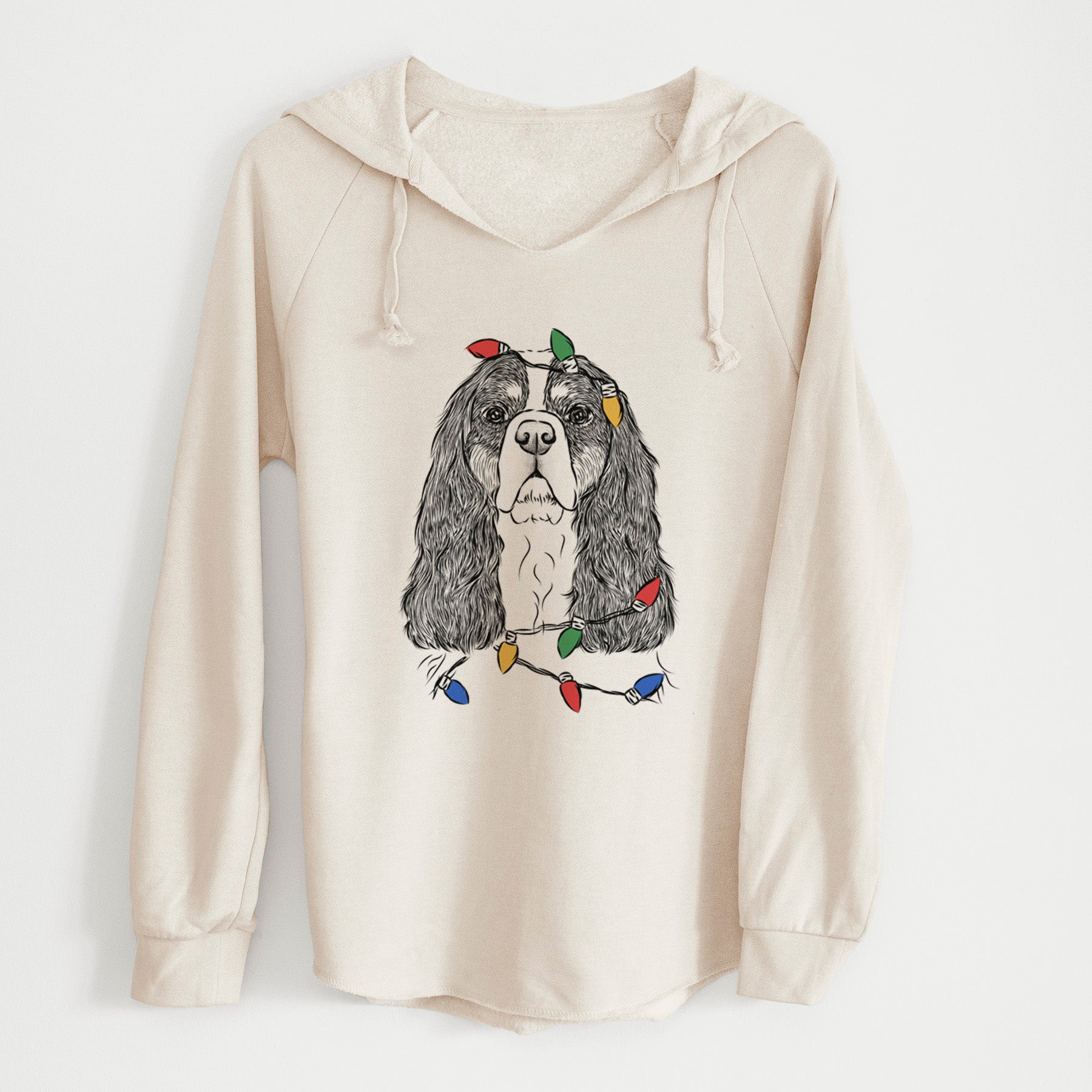 Christmas Lights Sebastian the Cavalier King Charles Spaniel - Cali Wave Hooded Sweatshirt